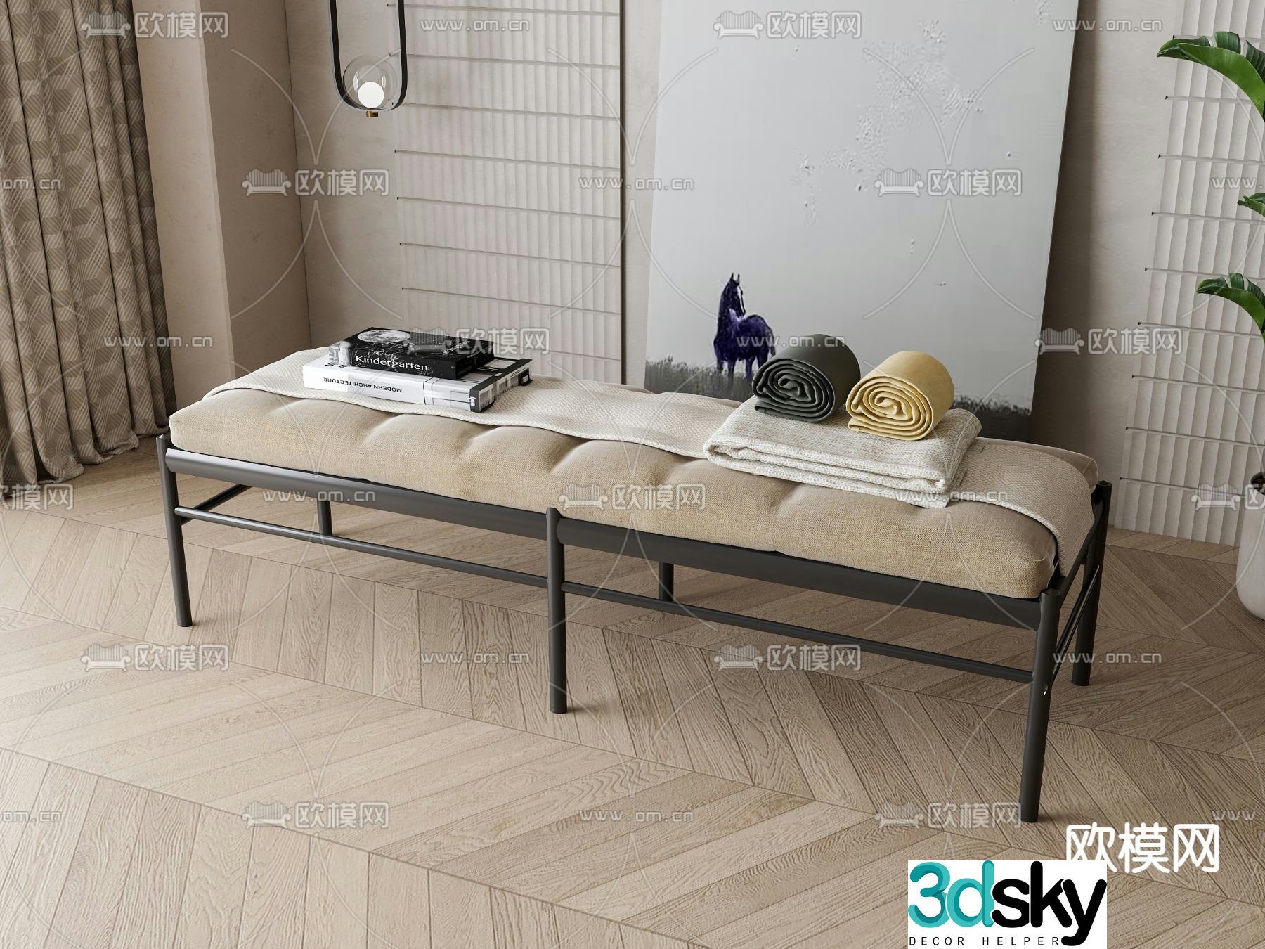 Bottom stool foot pedal 3D model