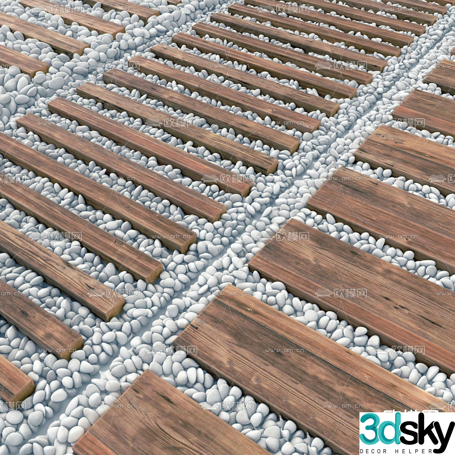 Cobblestone pavement 3d model