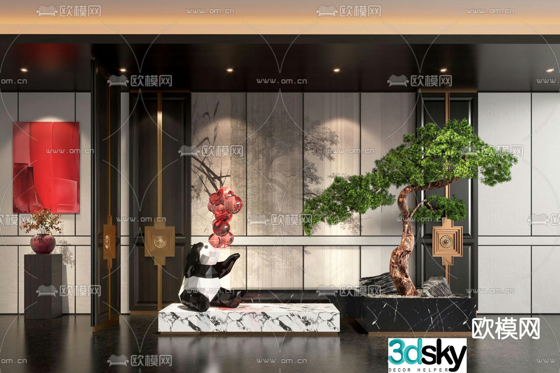 Indoor landscaping landscape sketch 3d model