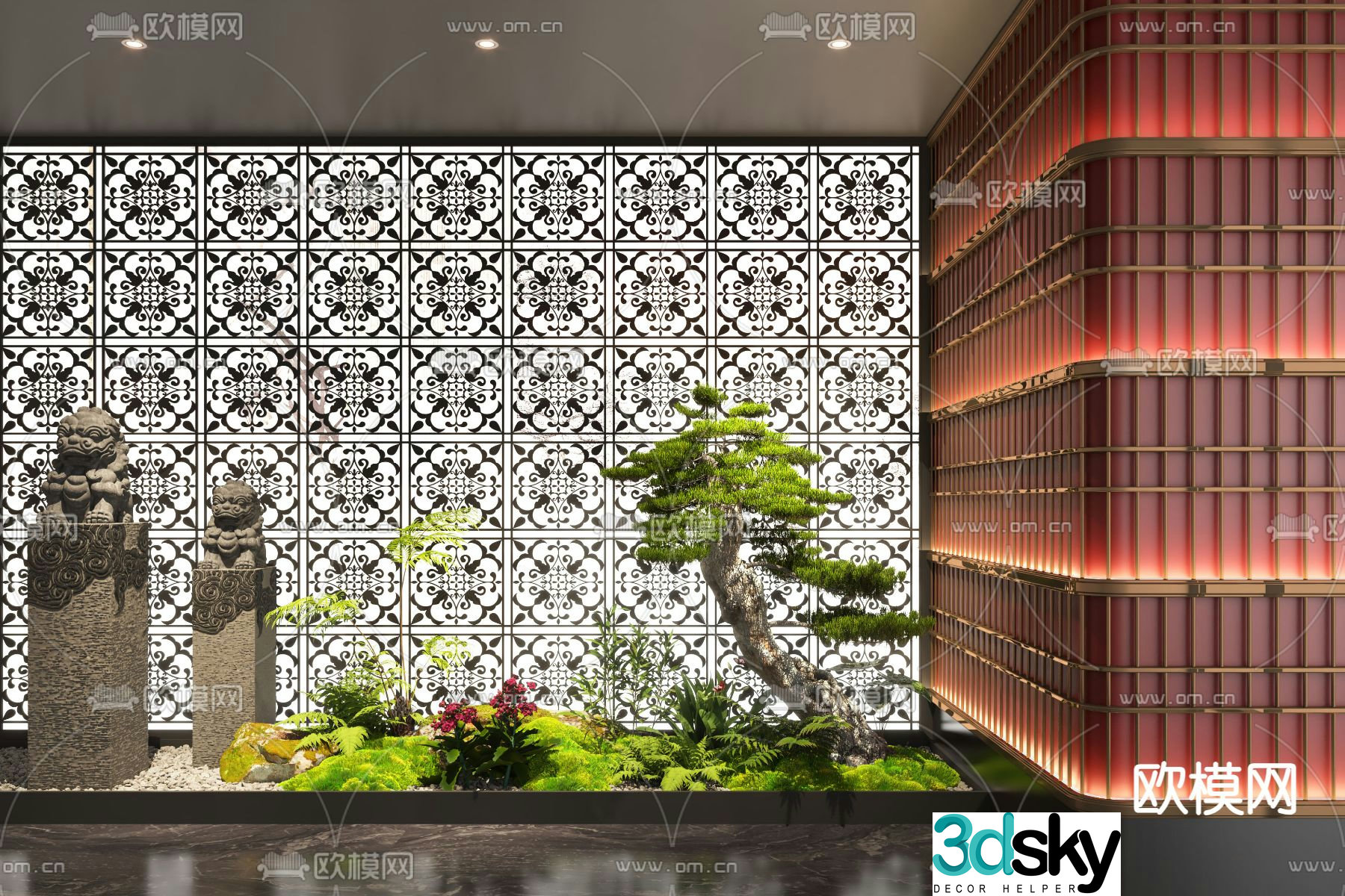 Indoor landscaping plant landscaping 3d model