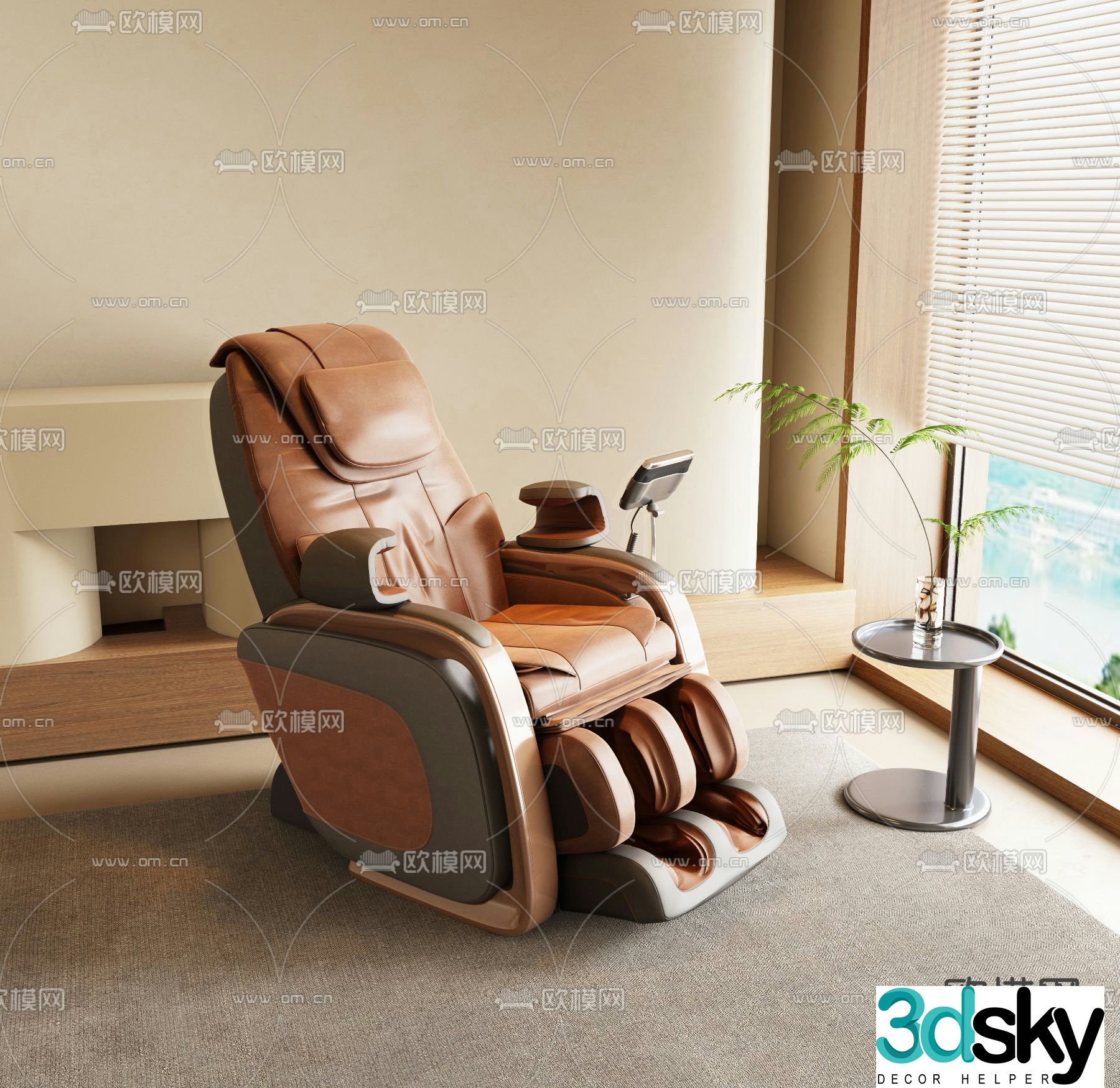 Modern leather massage chair 3d model