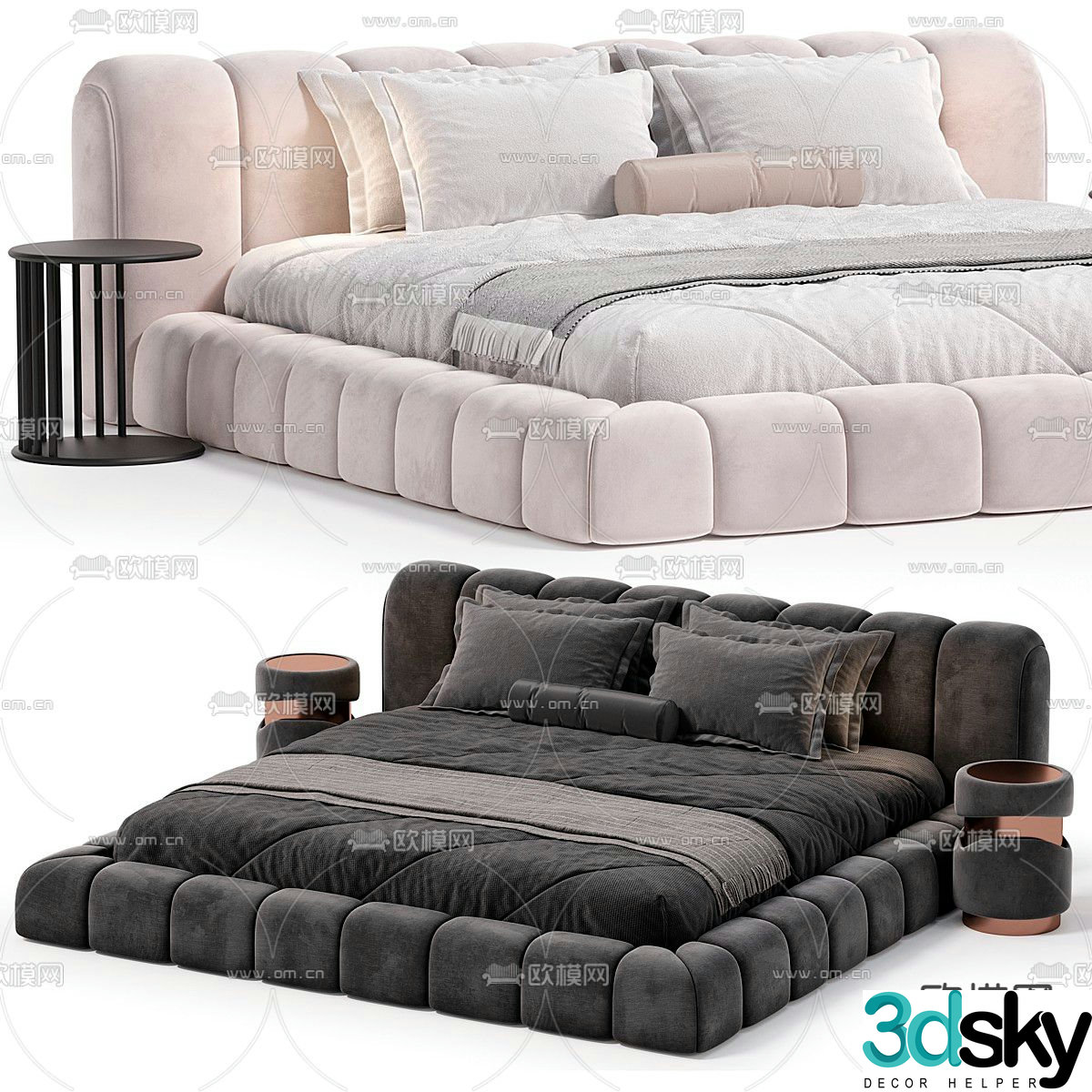 DERMY double bed 3d model