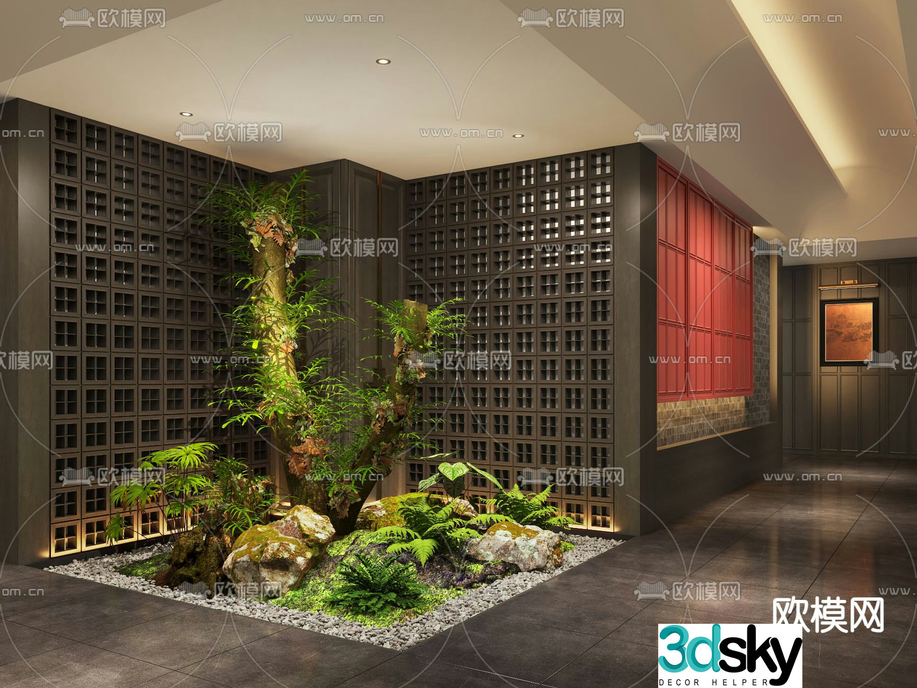 Indoor landscaping plant landscaping 3d model