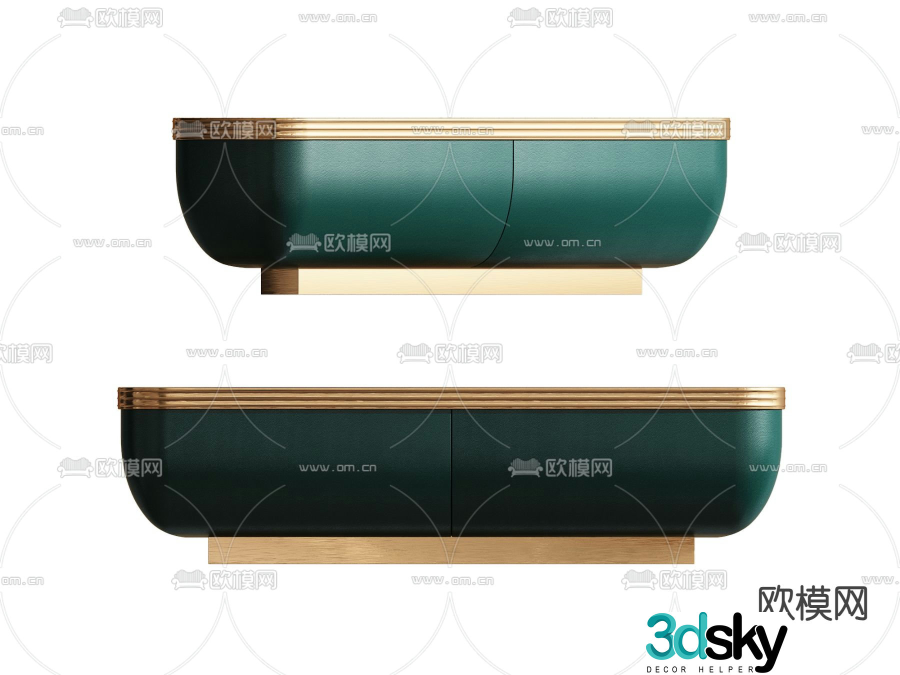 Light luxury style reception desk 3D model