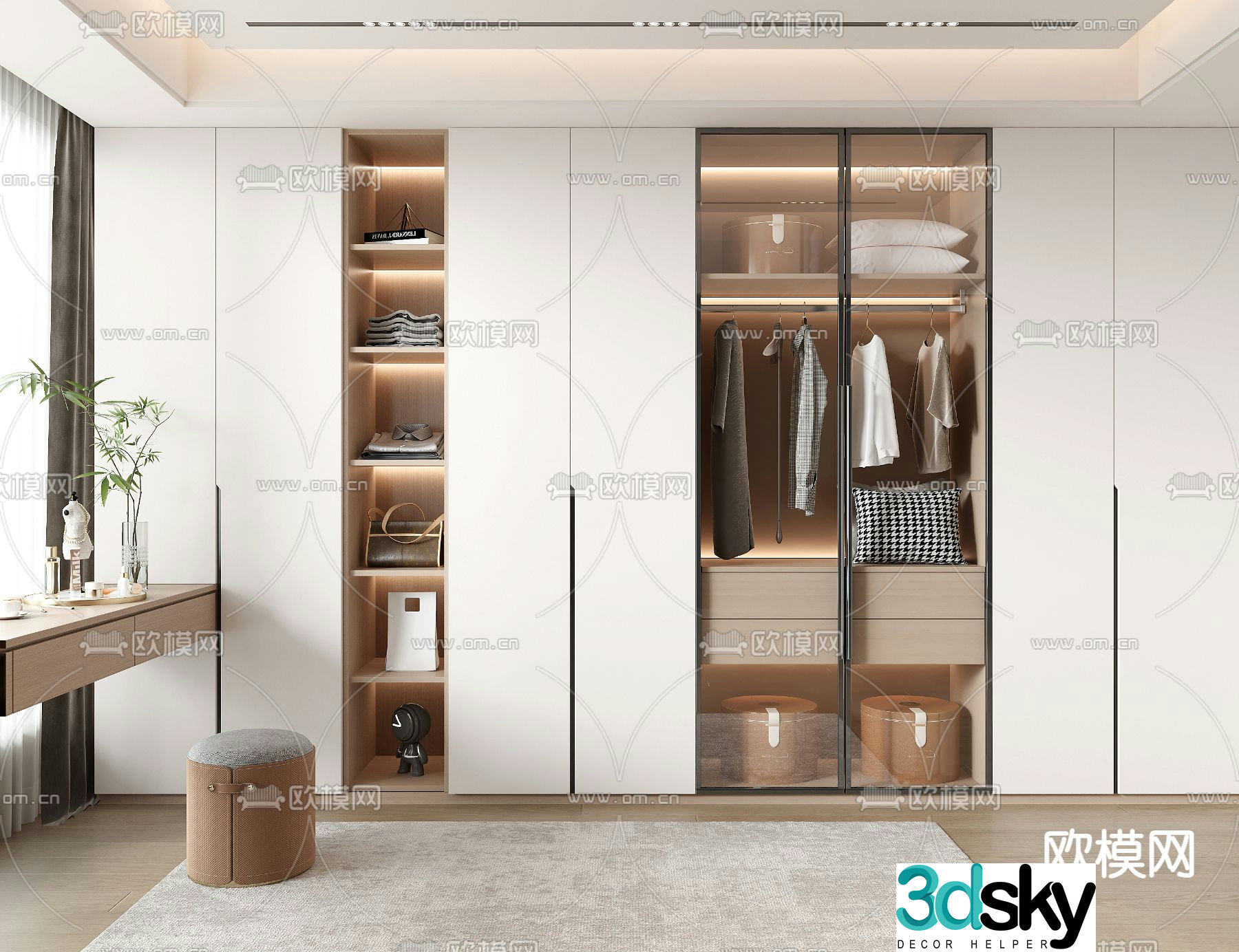 Modern wardrobe dresser 3d model