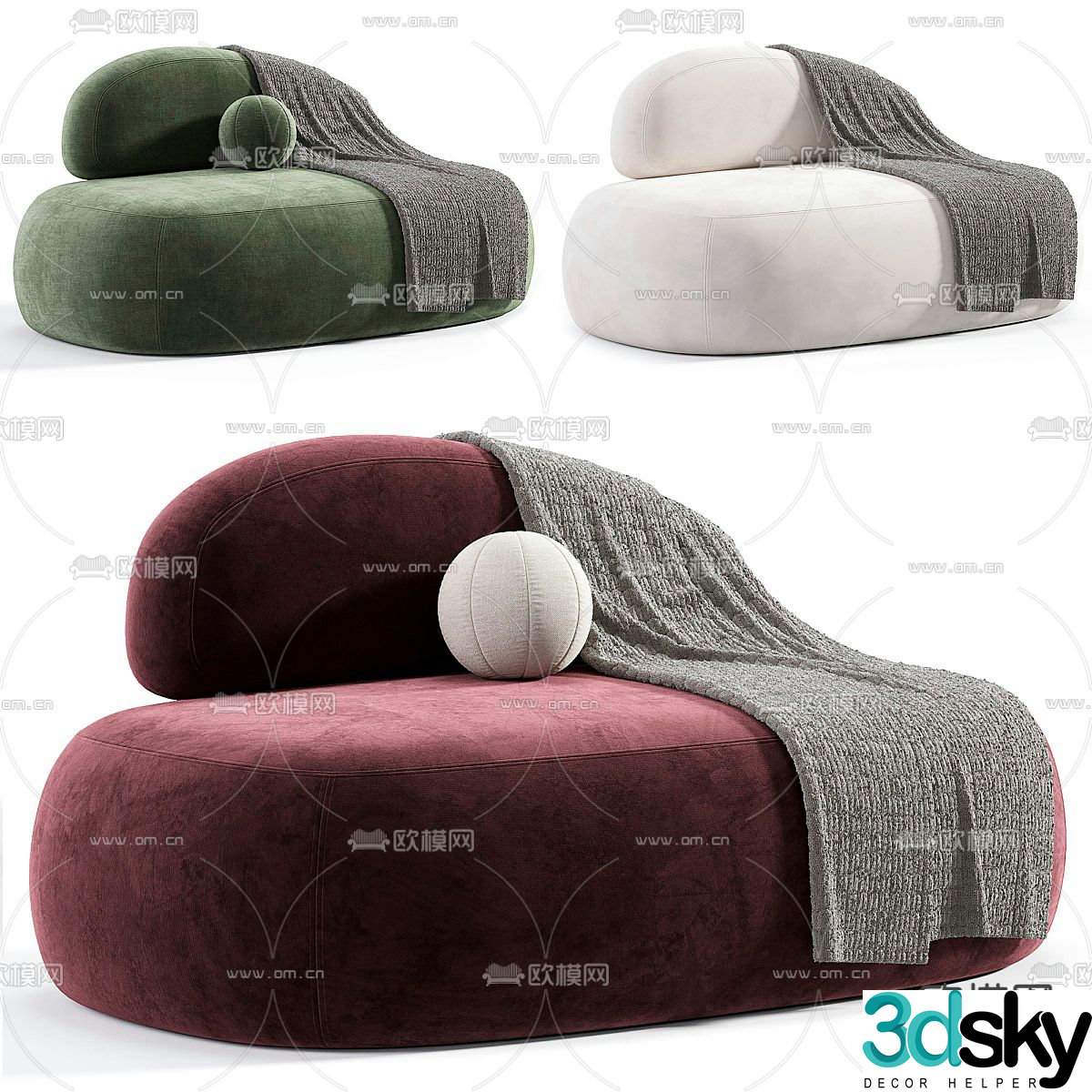 Olten single sofa 3d model
