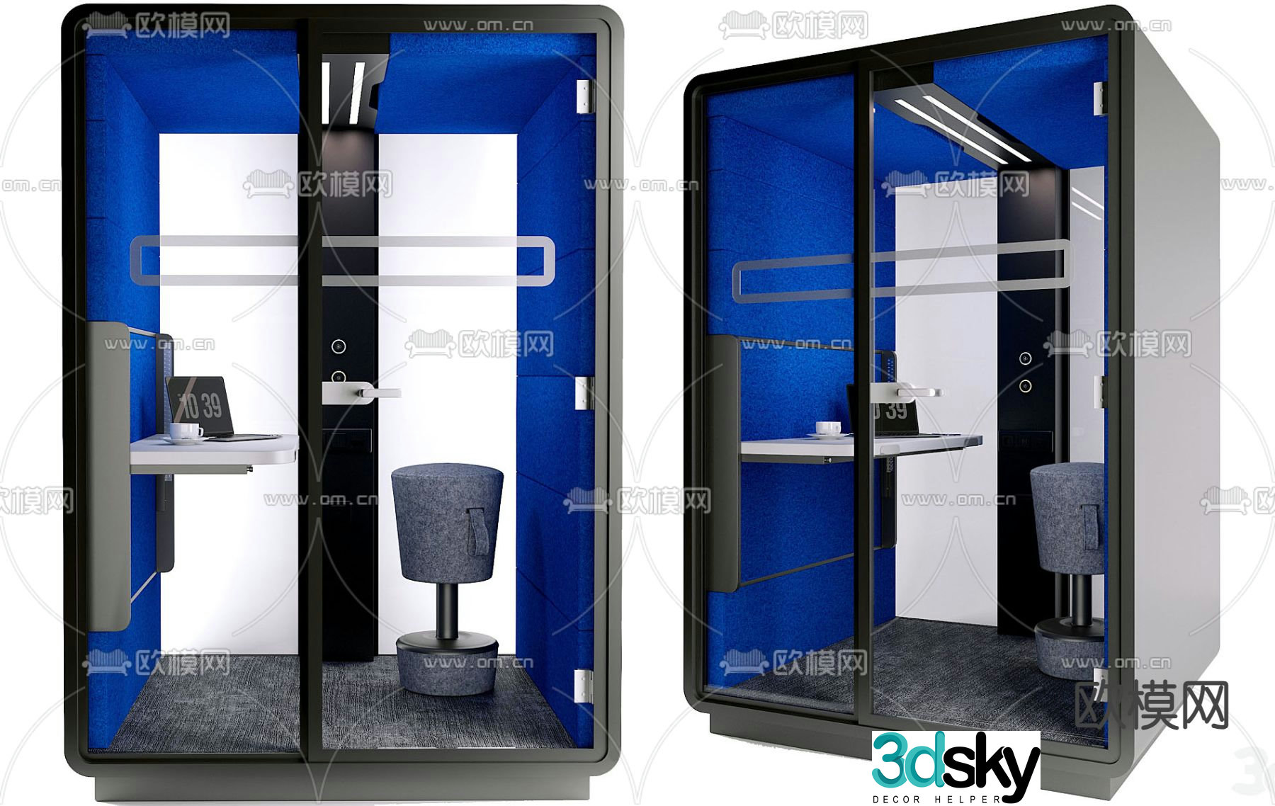 Shared office independent office 3d model