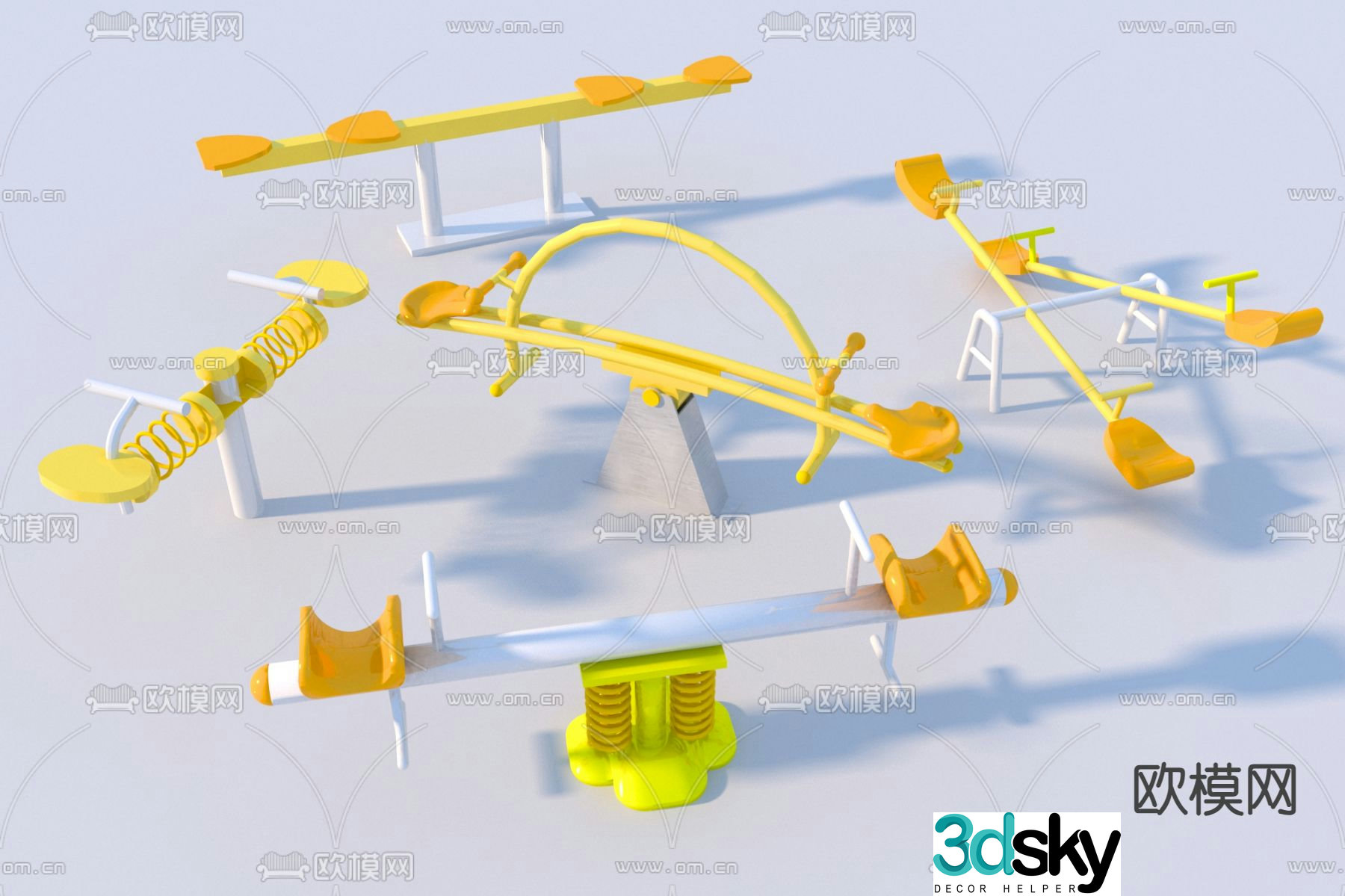 Children's equipment seesaw 3d model