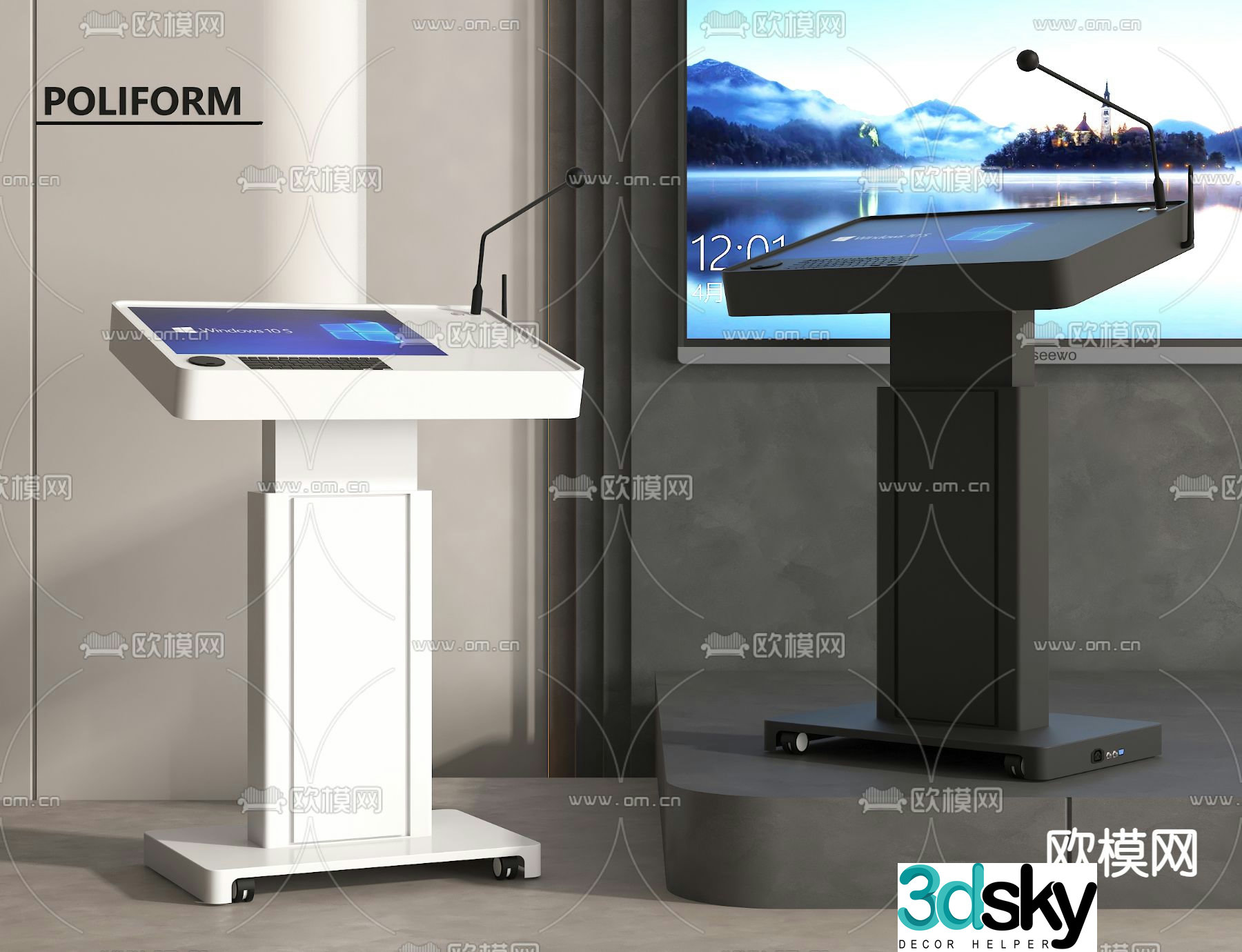 Modern podium host podium award podium 3D model