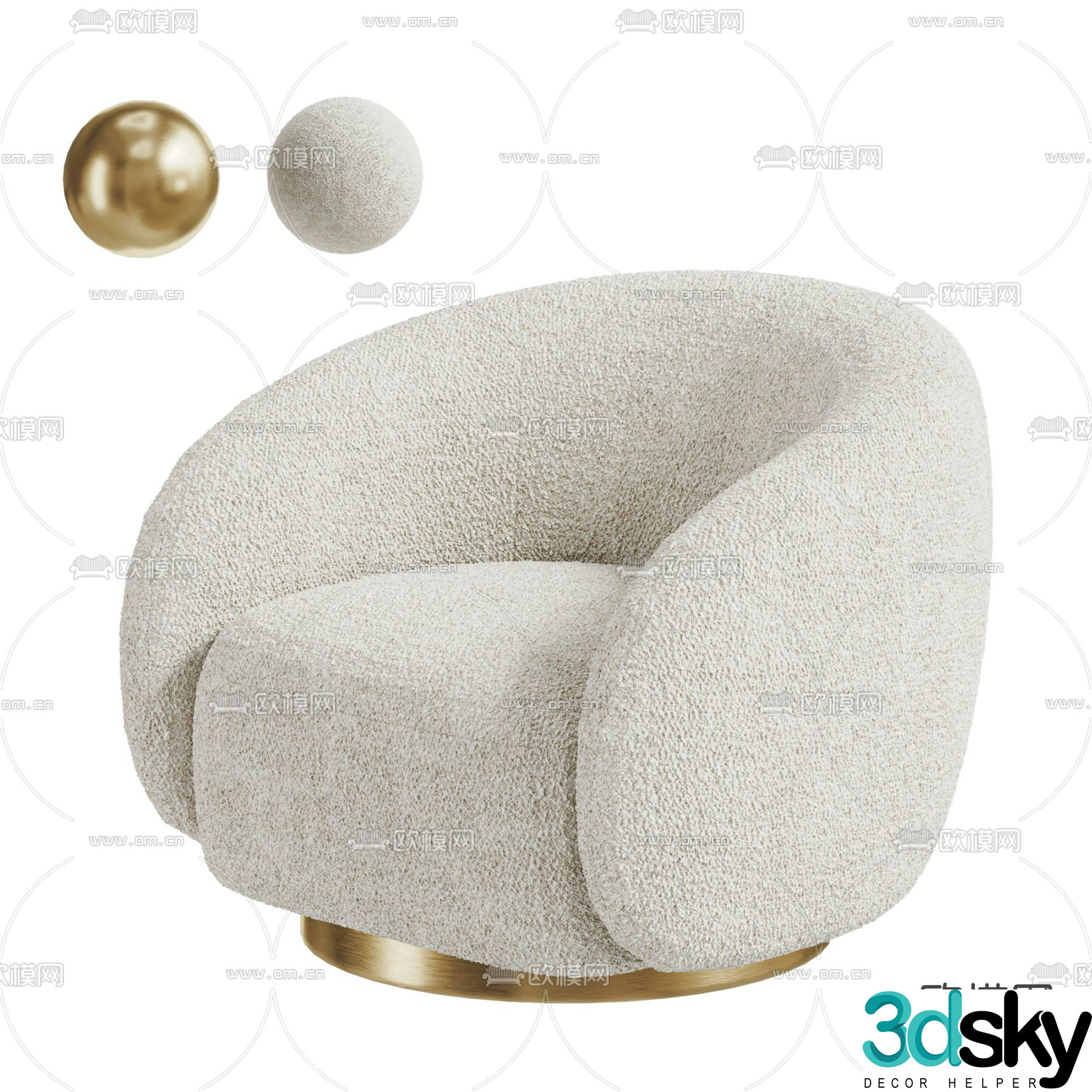 Single sofa 3d model