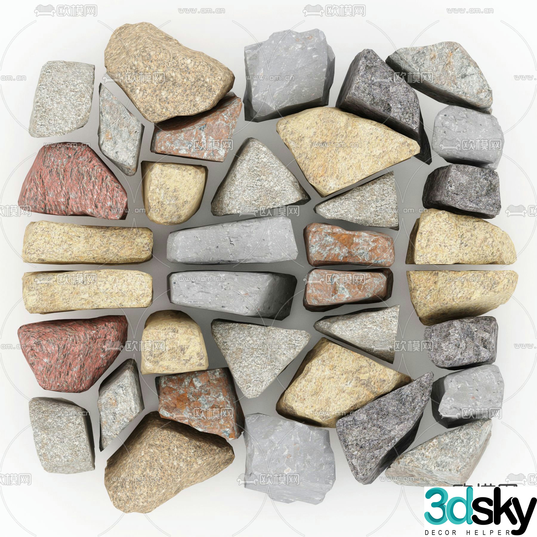 stone stones landscape stone 3d model