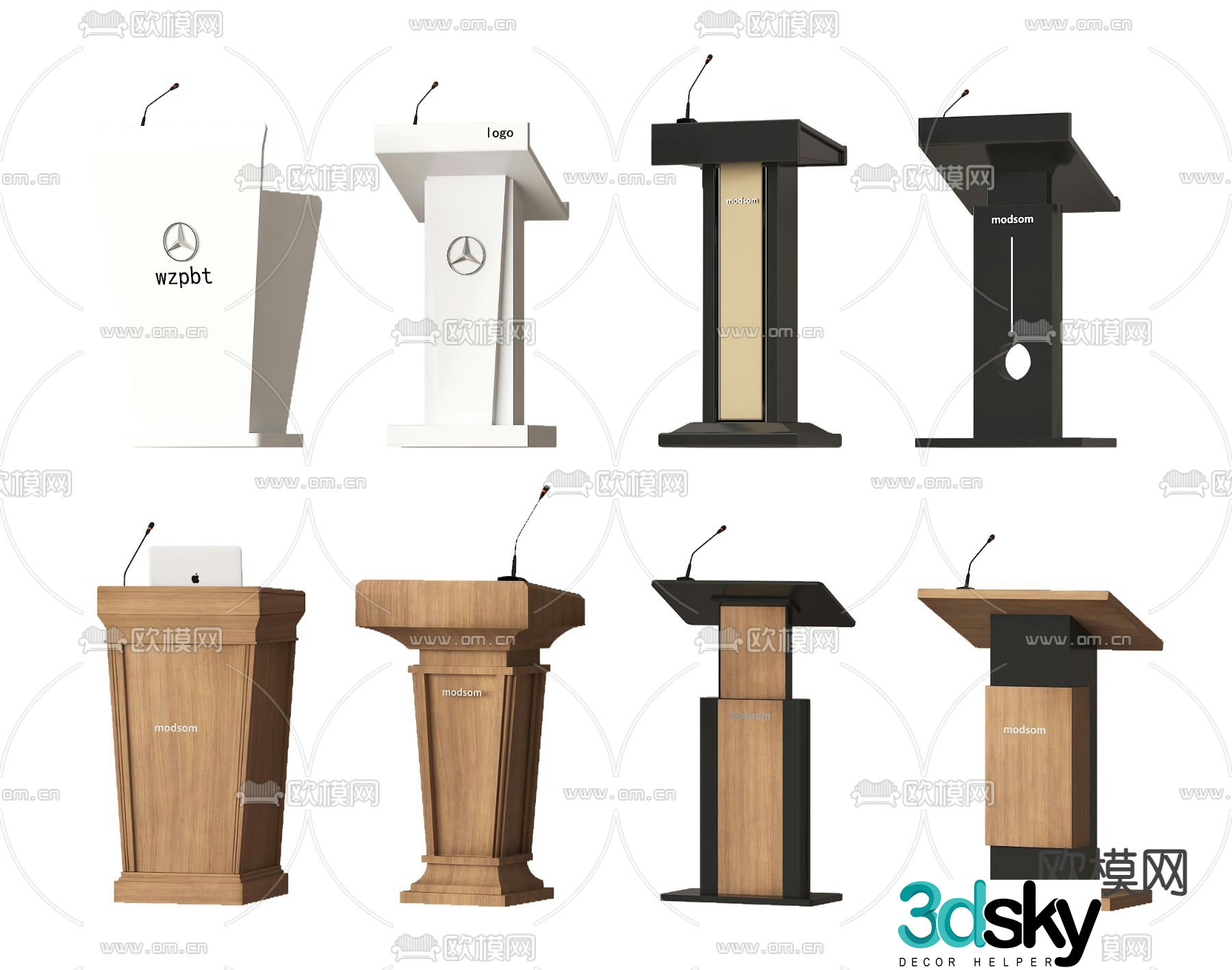 Modern podium podium podium presiding desk 3d model