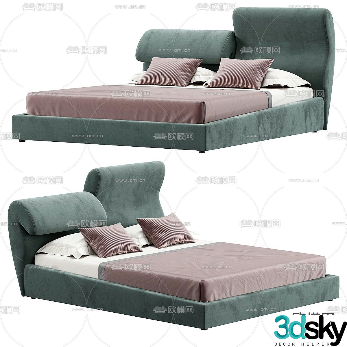 Double bed 3d model