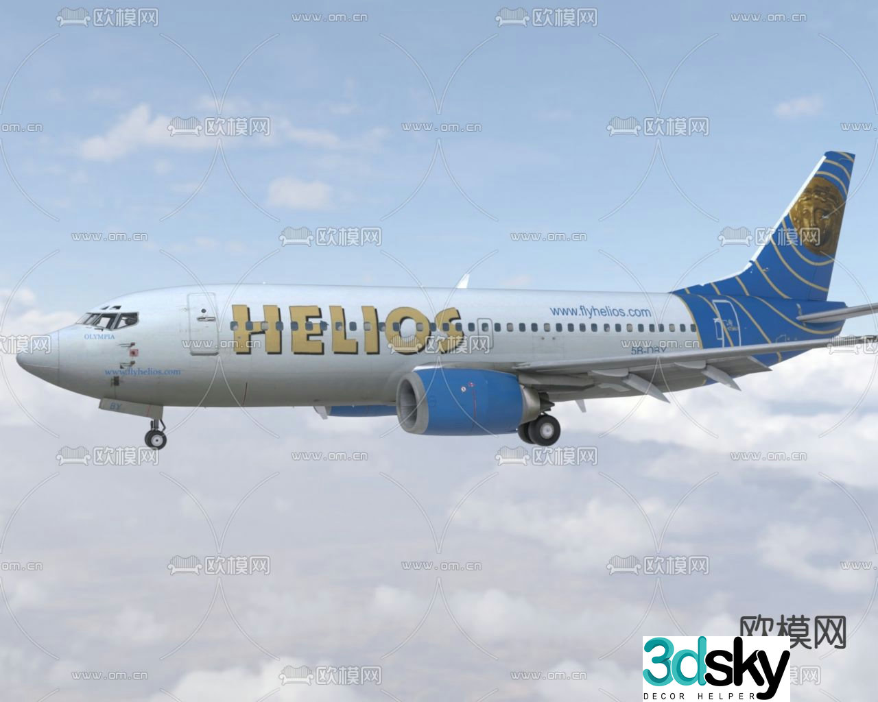 Boeing 737300 civil aircraft 3d model