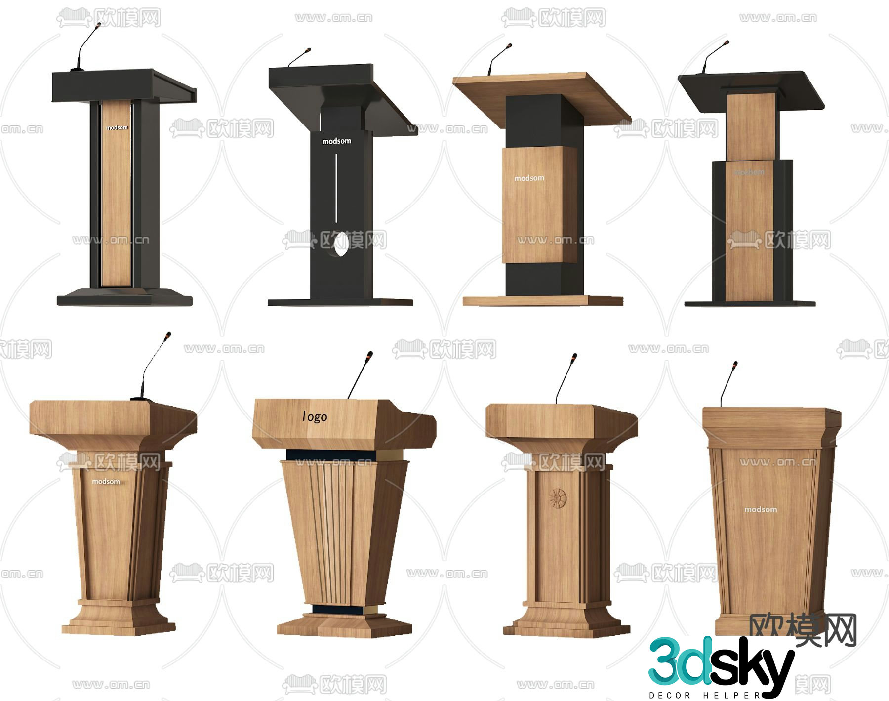 Modern podium podium podium hosting podium podium table 3d model