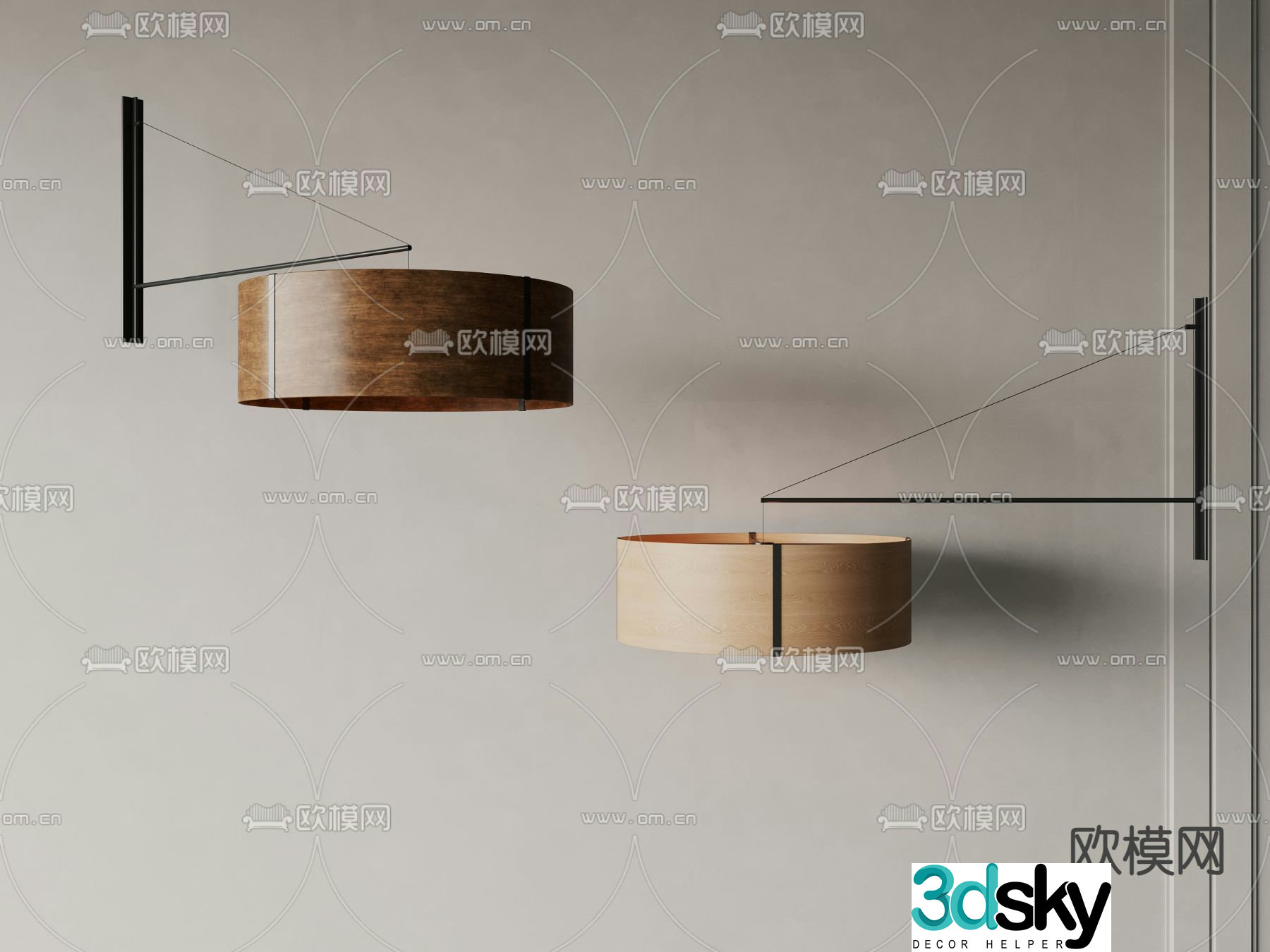 Wasabi Wall Light Middle Style Wall Light 3D Model