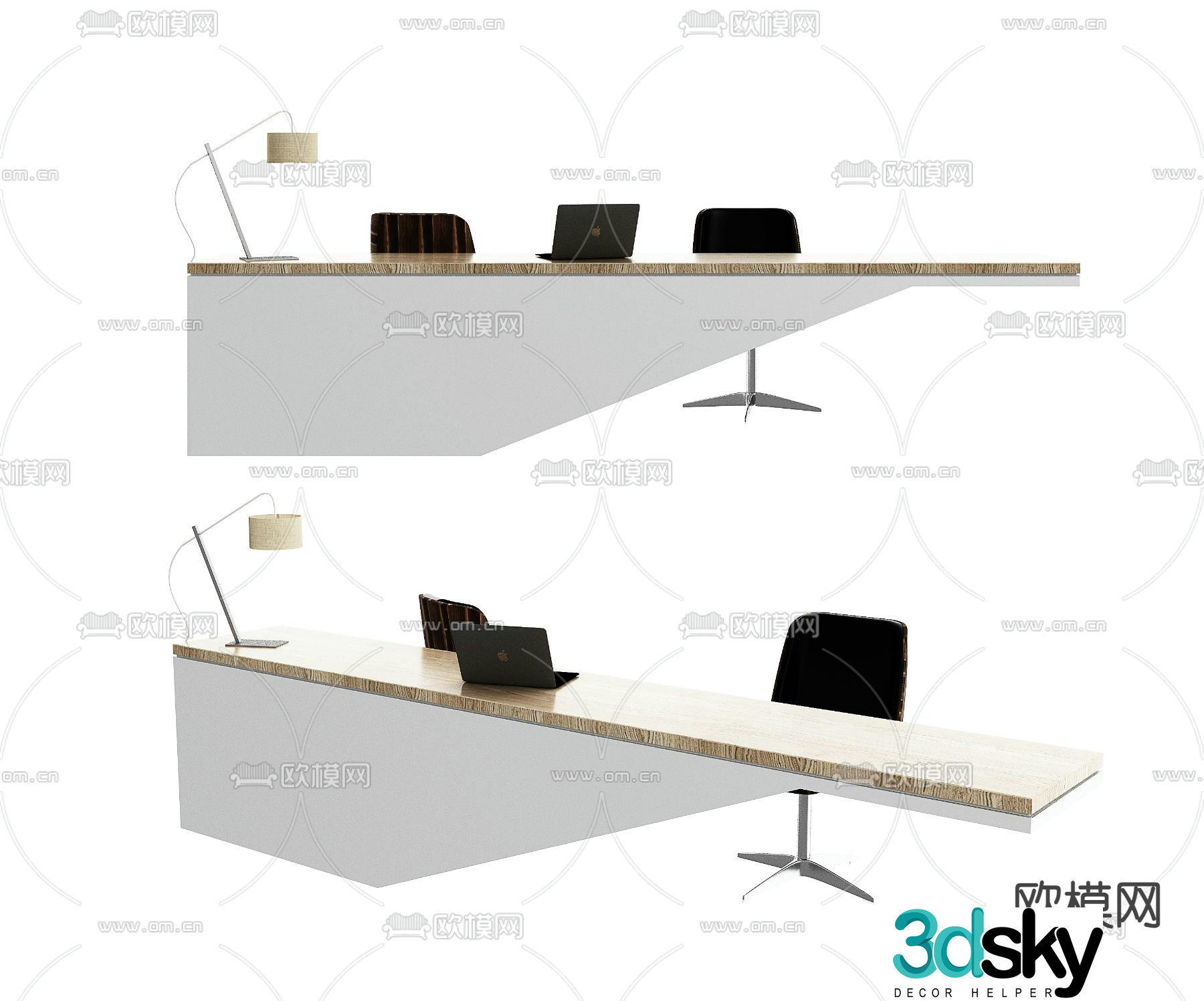 Modern front desk reception desk service desk 3d model