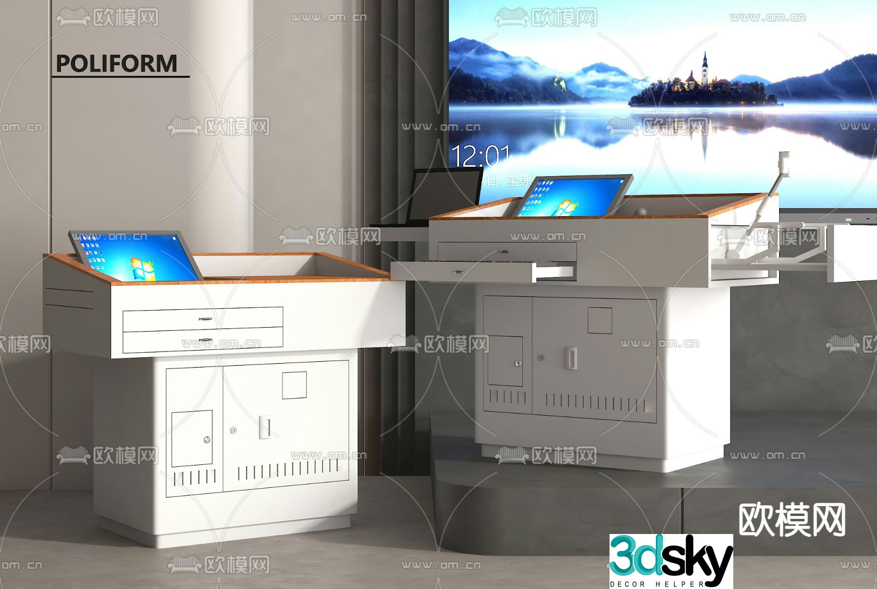 Modern podium podium podium presiding desk 3d model