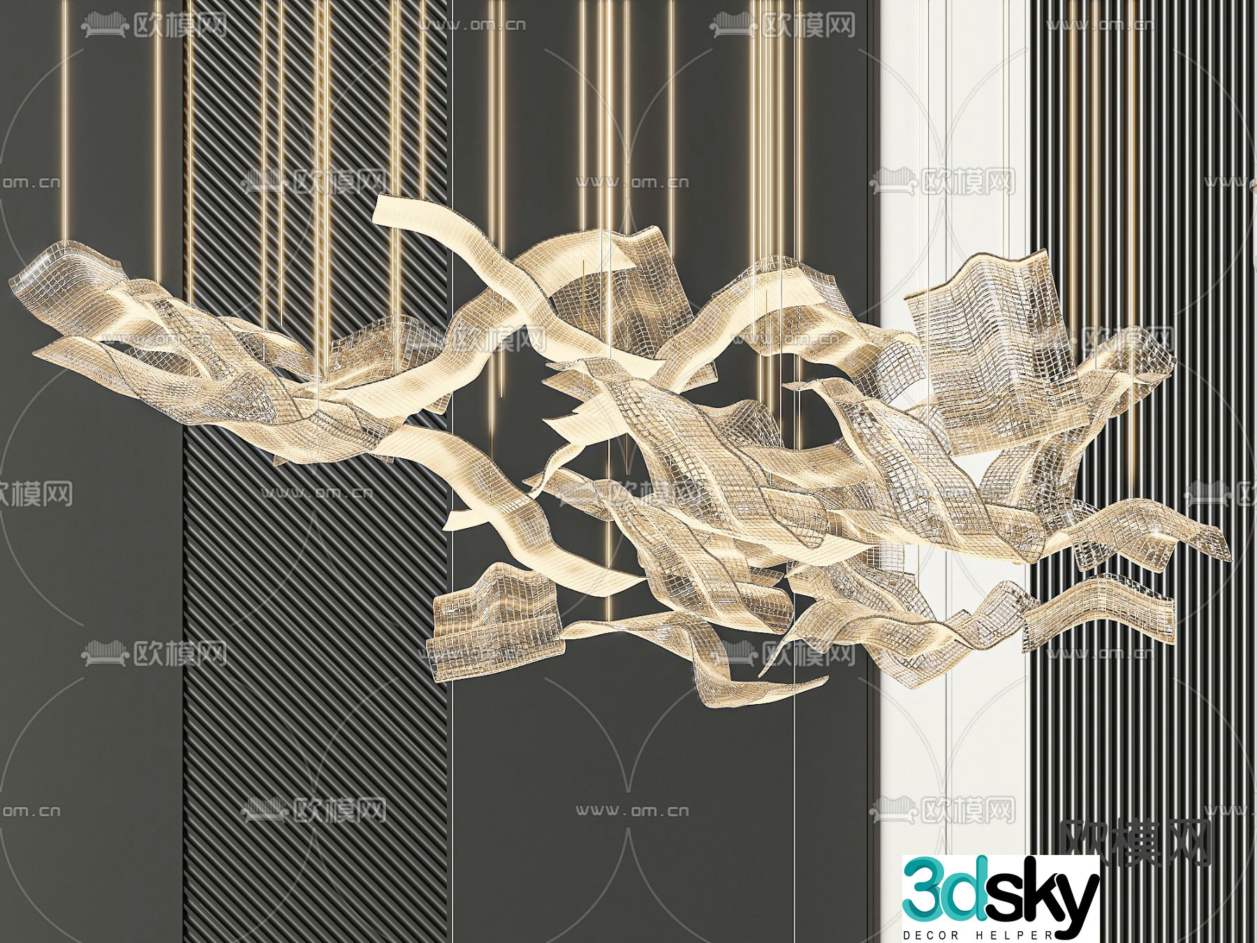 Modern chandelier 3d model