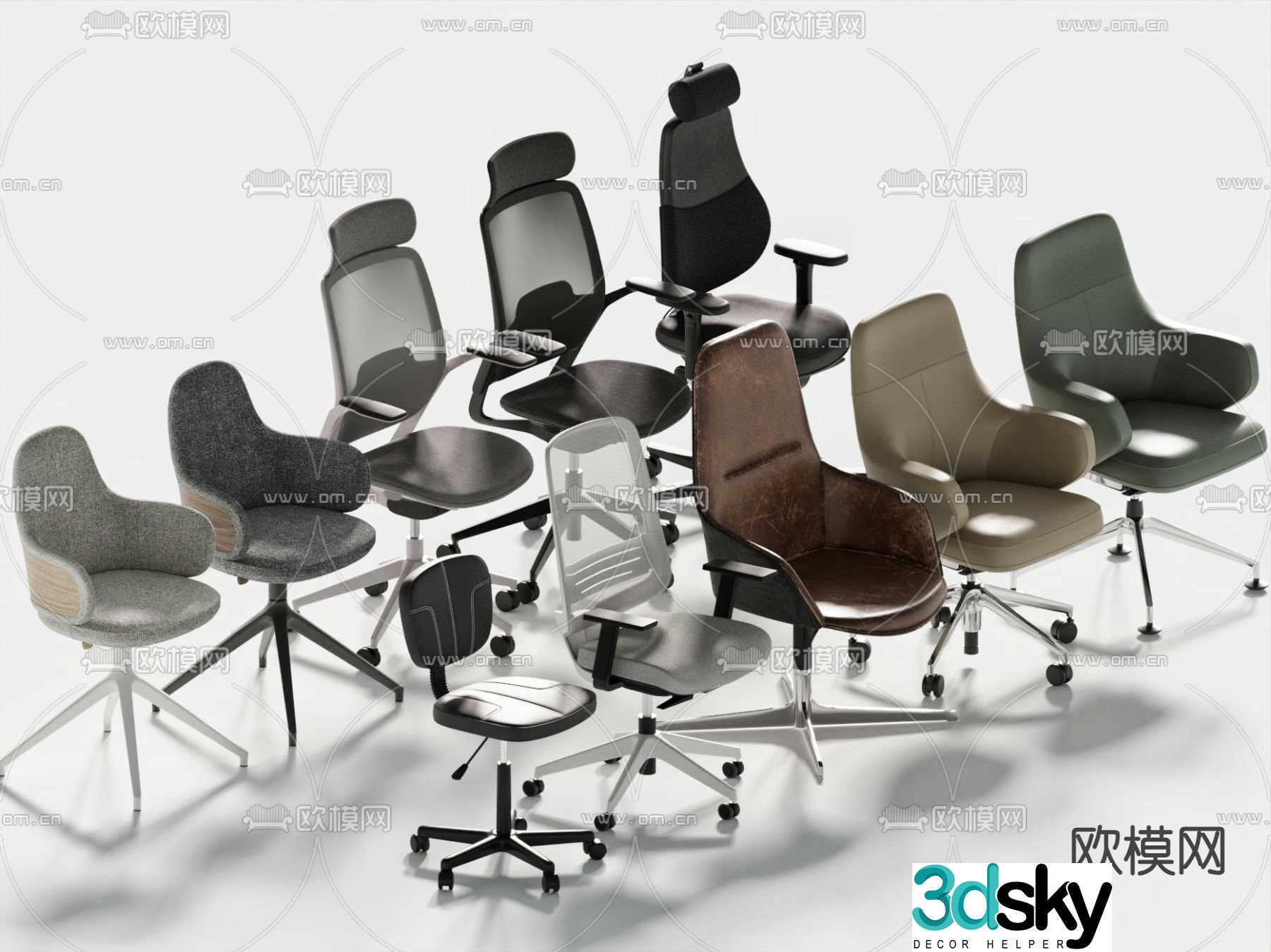 Office chair shift chair boss chair 3d model