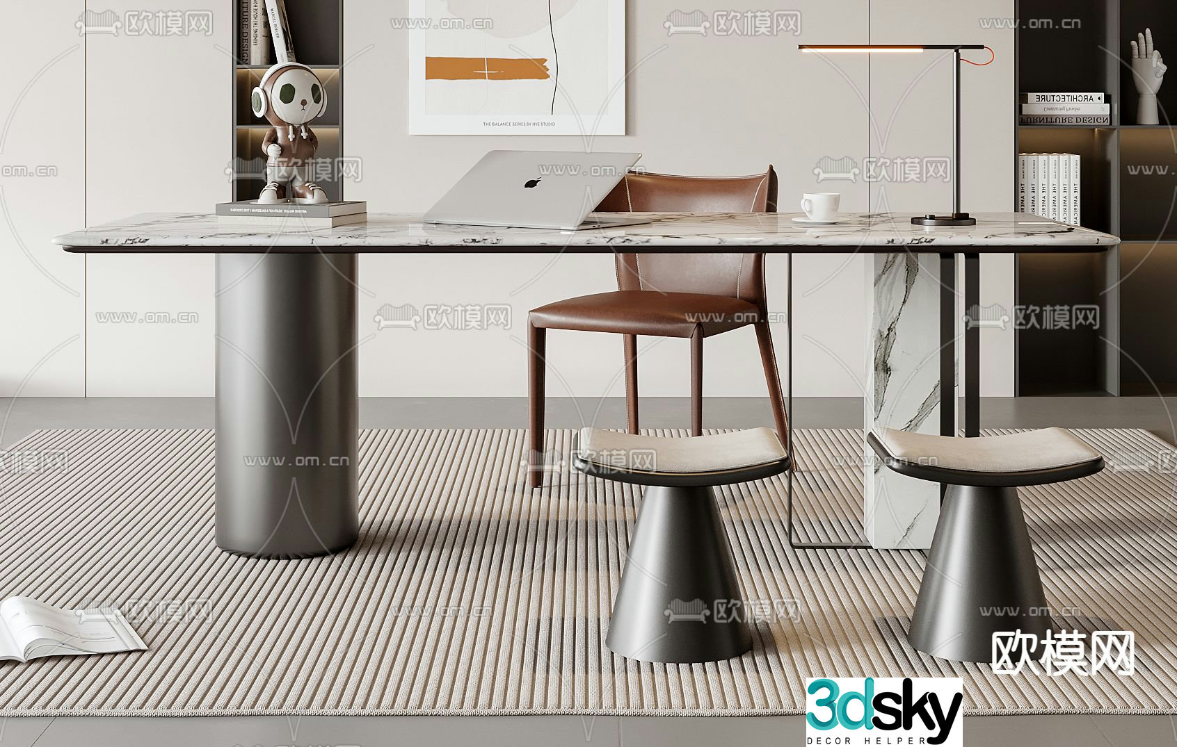 Modern desk chair 3d model