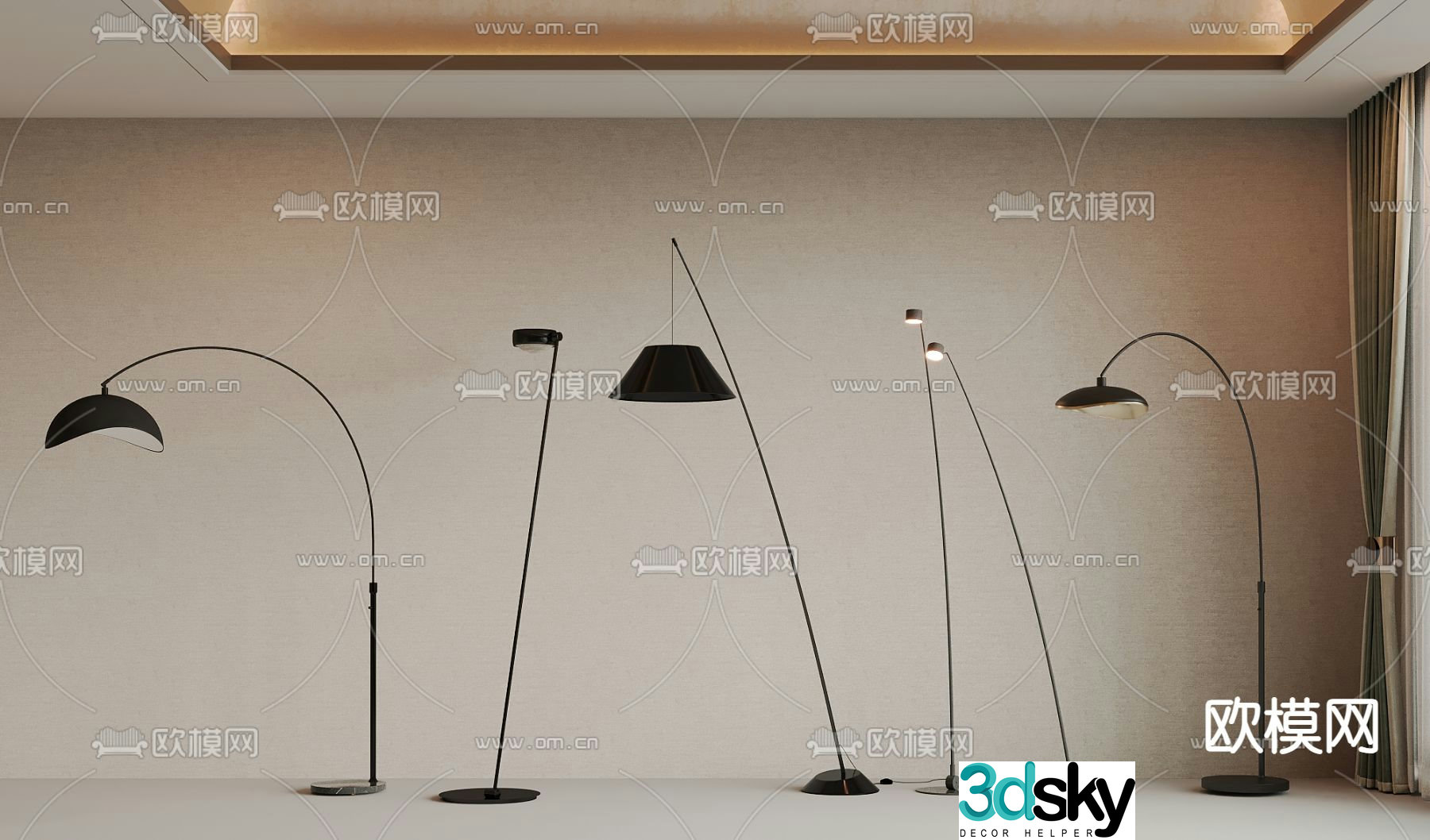Minimalist floor lamp 3d model