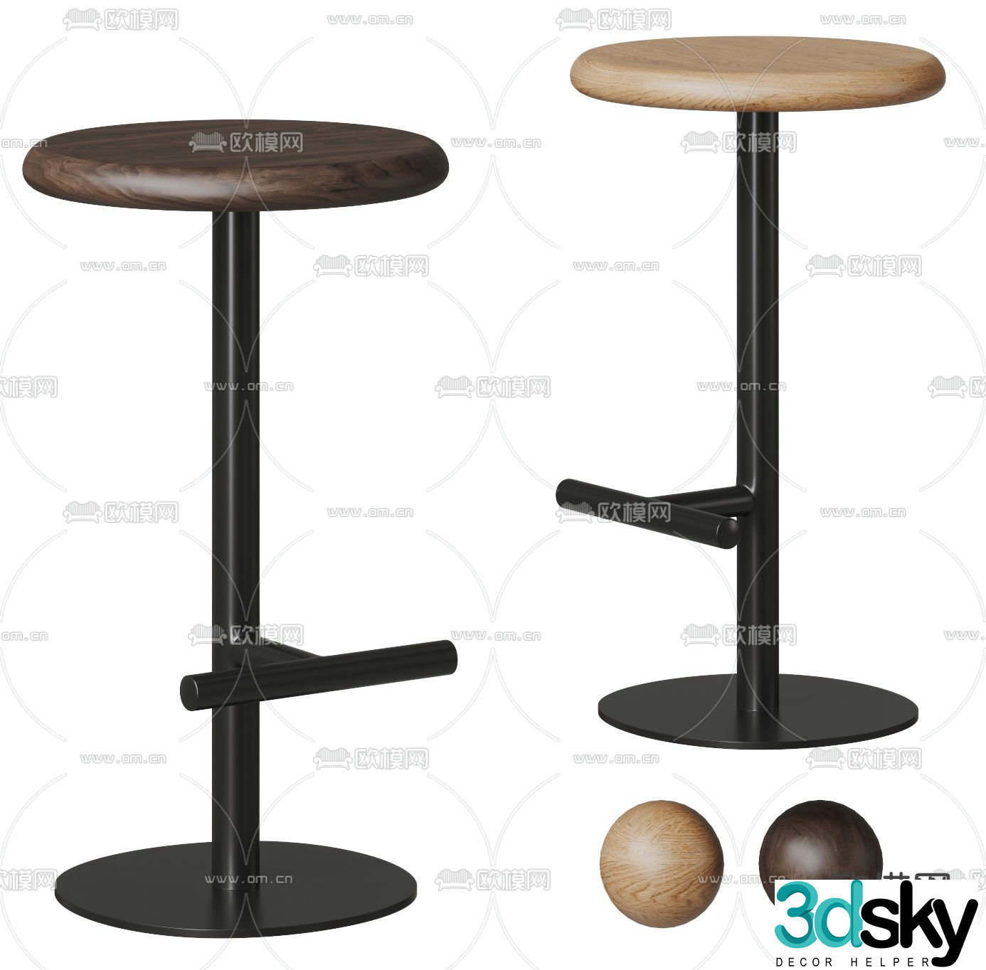 Modern bar stool bar stool high stool 3d model