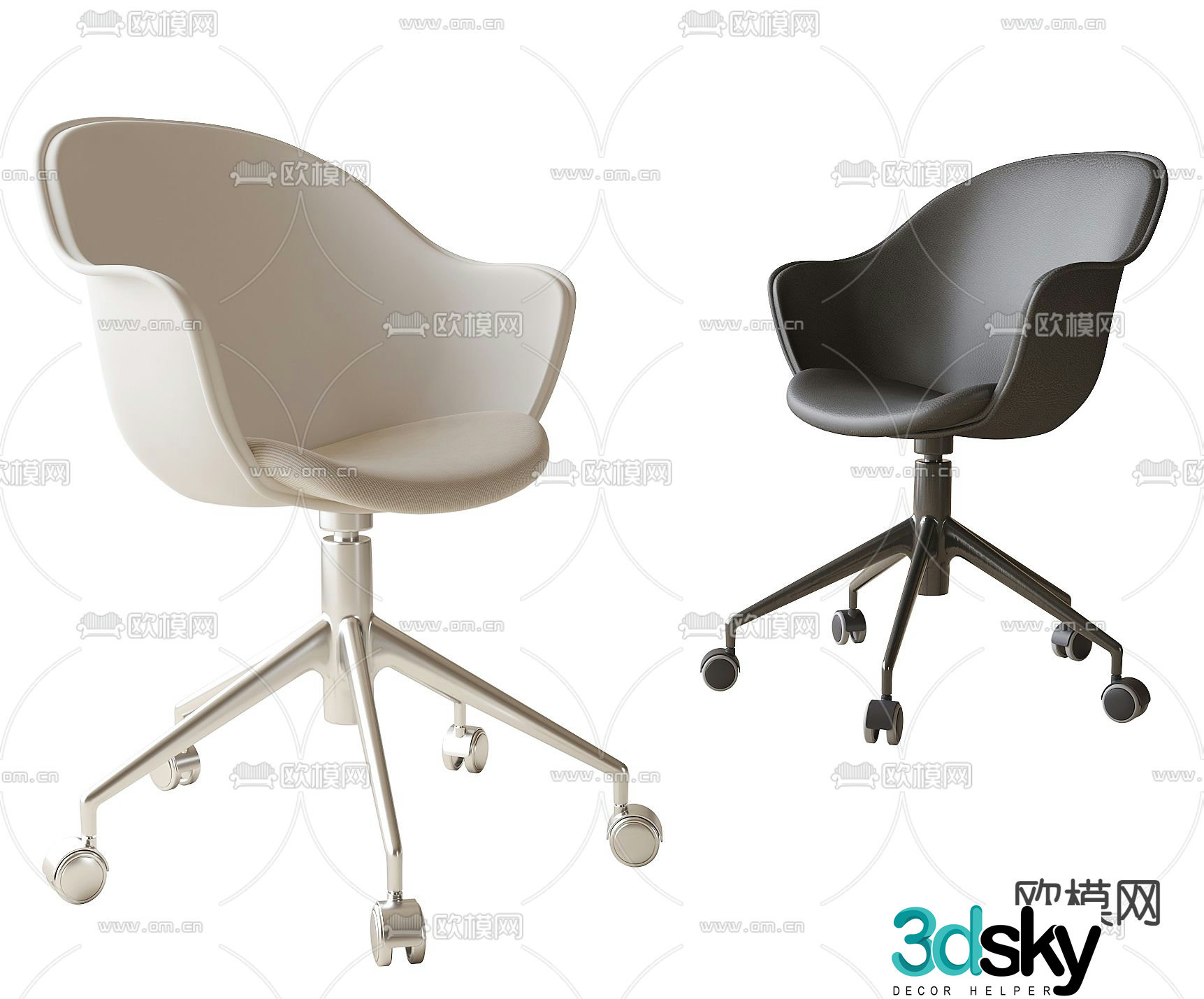 Modern office chair shift chair staff chair 3d model