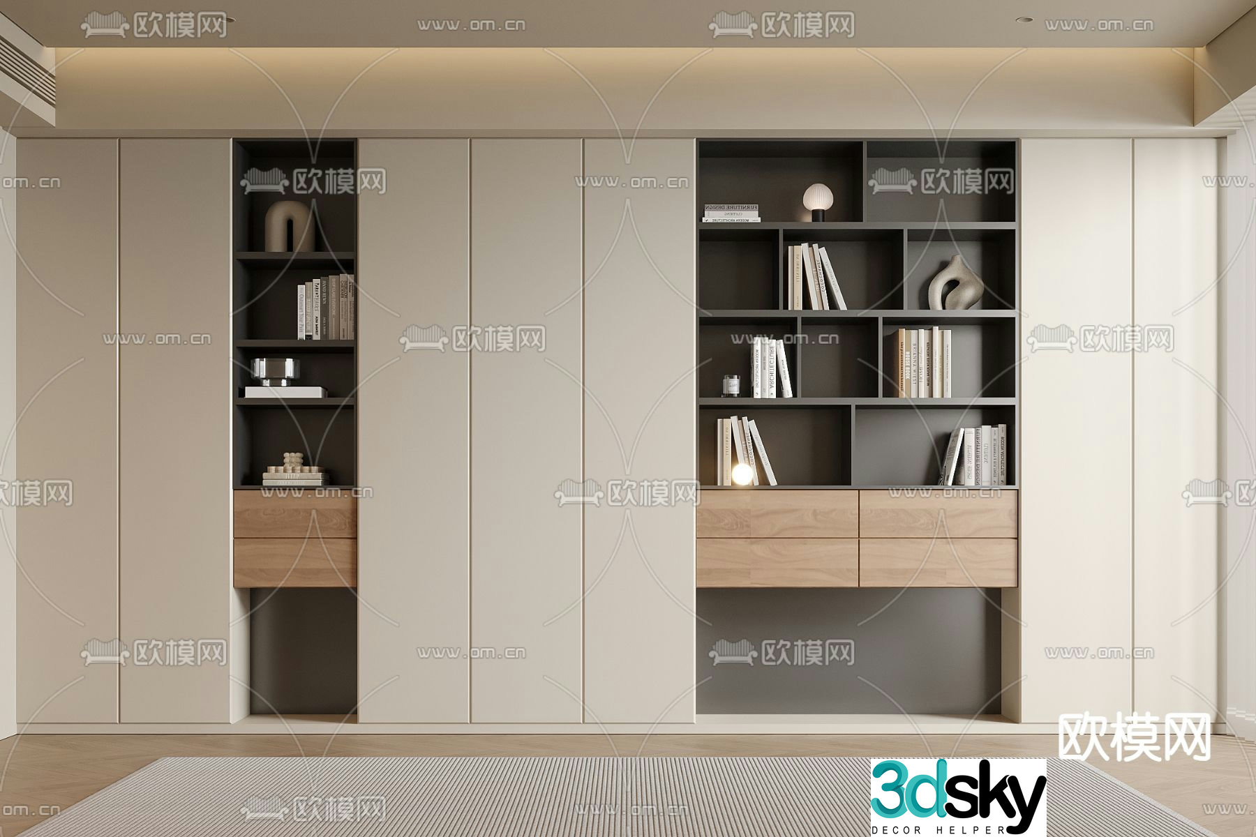 Modern bookcase 3d model