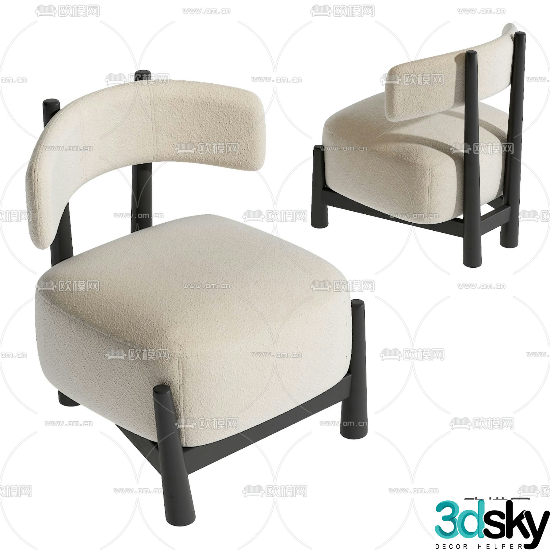Modern single sofa 3d model