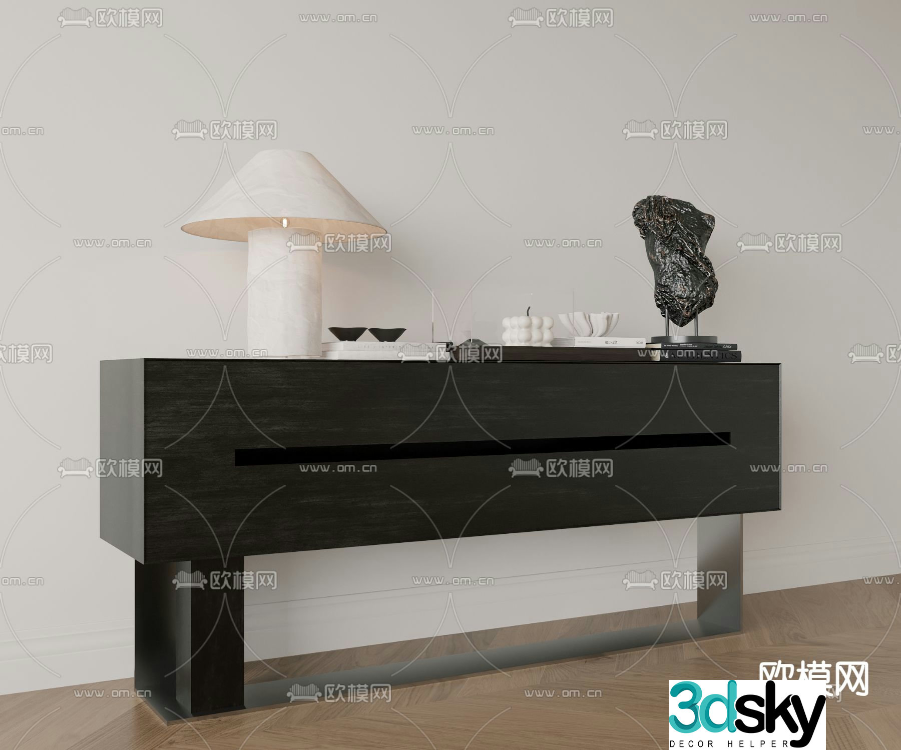 Medieval style side cabinet and entrance cabinet 3D model