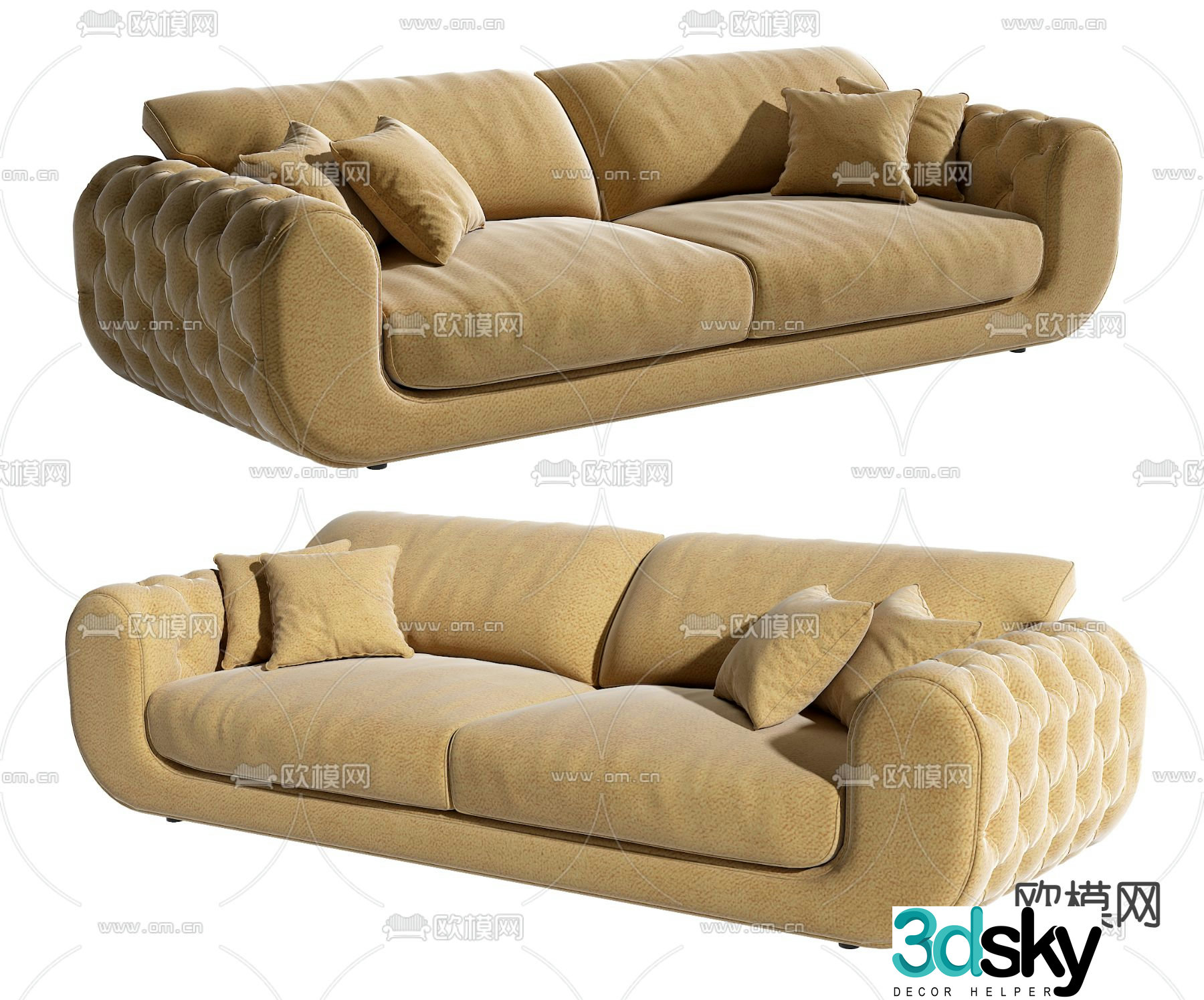 Konyshev modern love seat 3d model