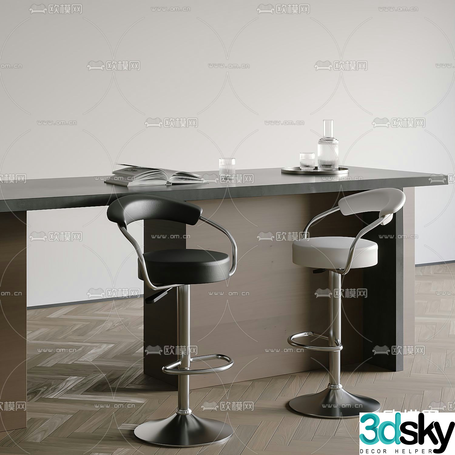 Modern bar stool bar stool 3d model
