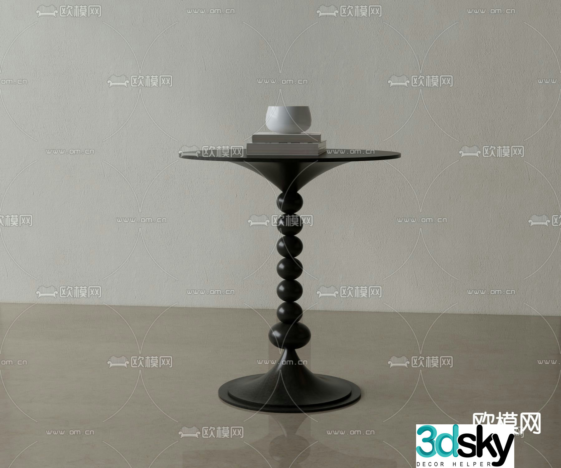 Round table side table side table 3d model