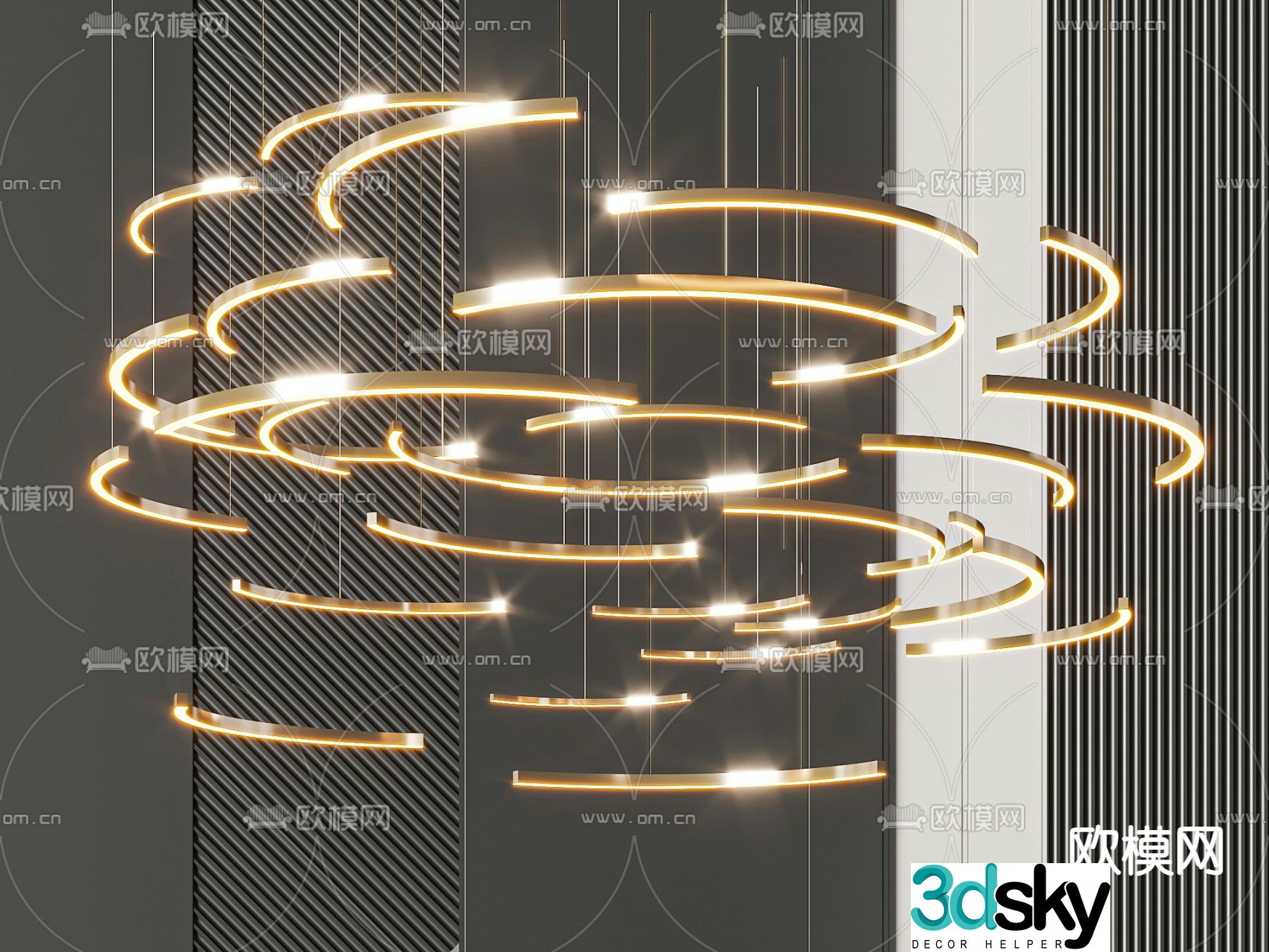 Modern chandelier 3d model