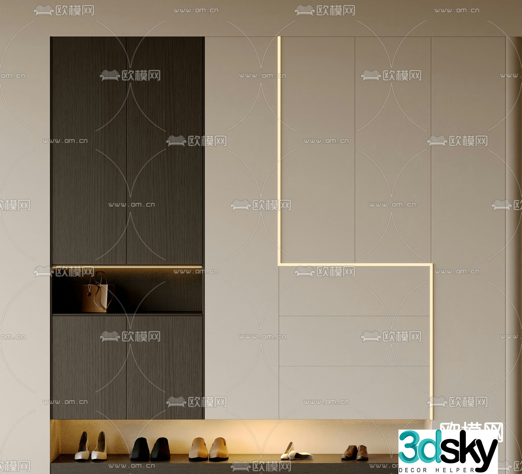 Modern entrance entrance door cabinet 3D model
