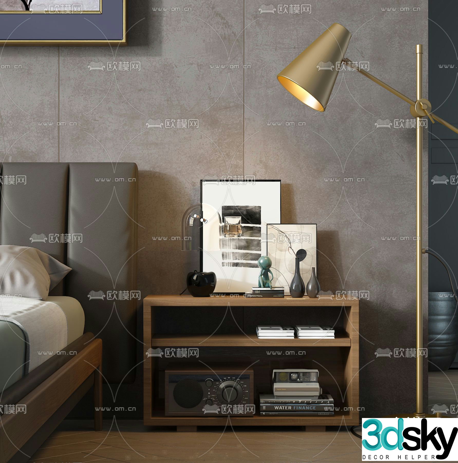 Modern bedside table 3d model