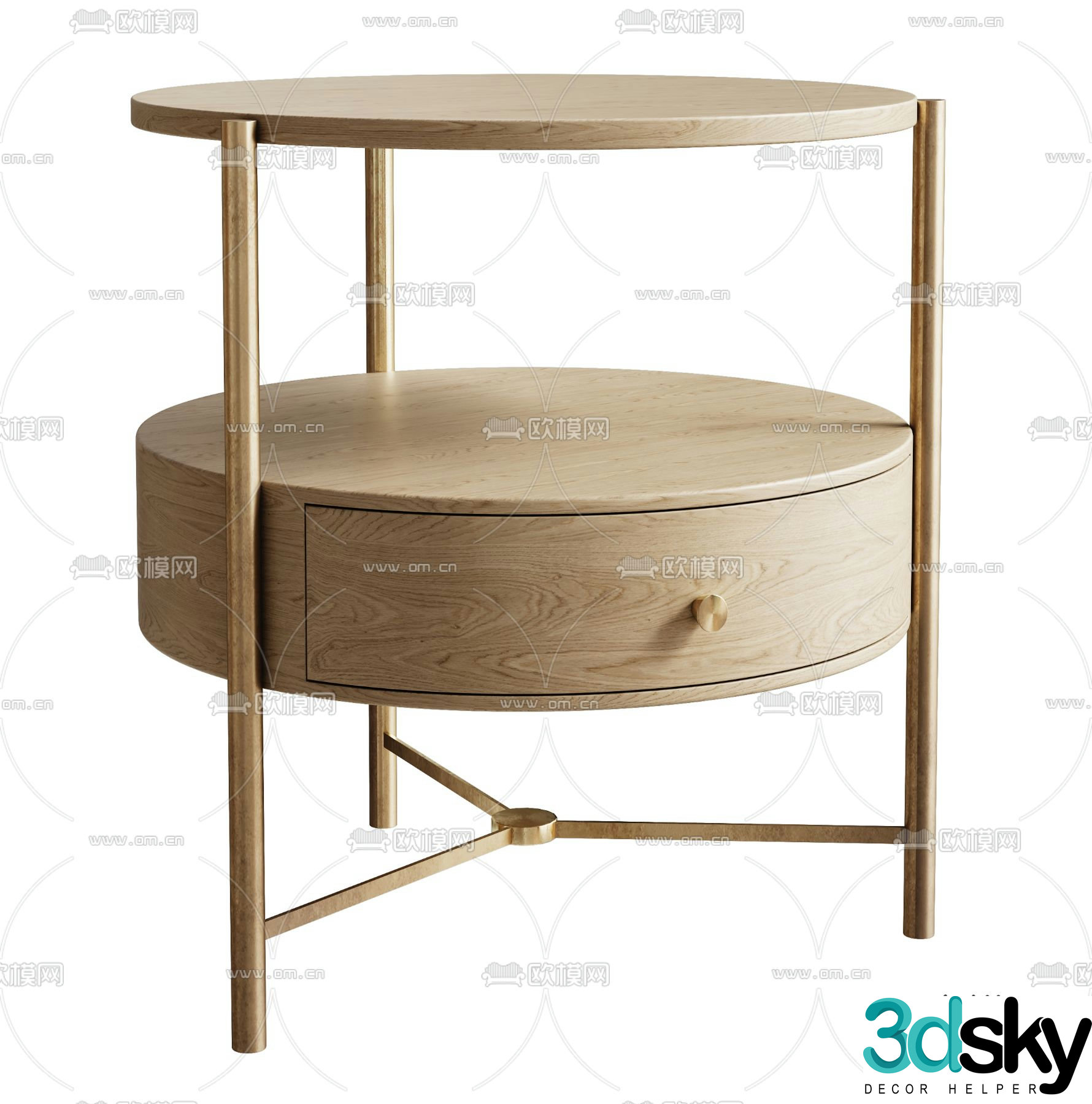 Modern bedside table 3d model