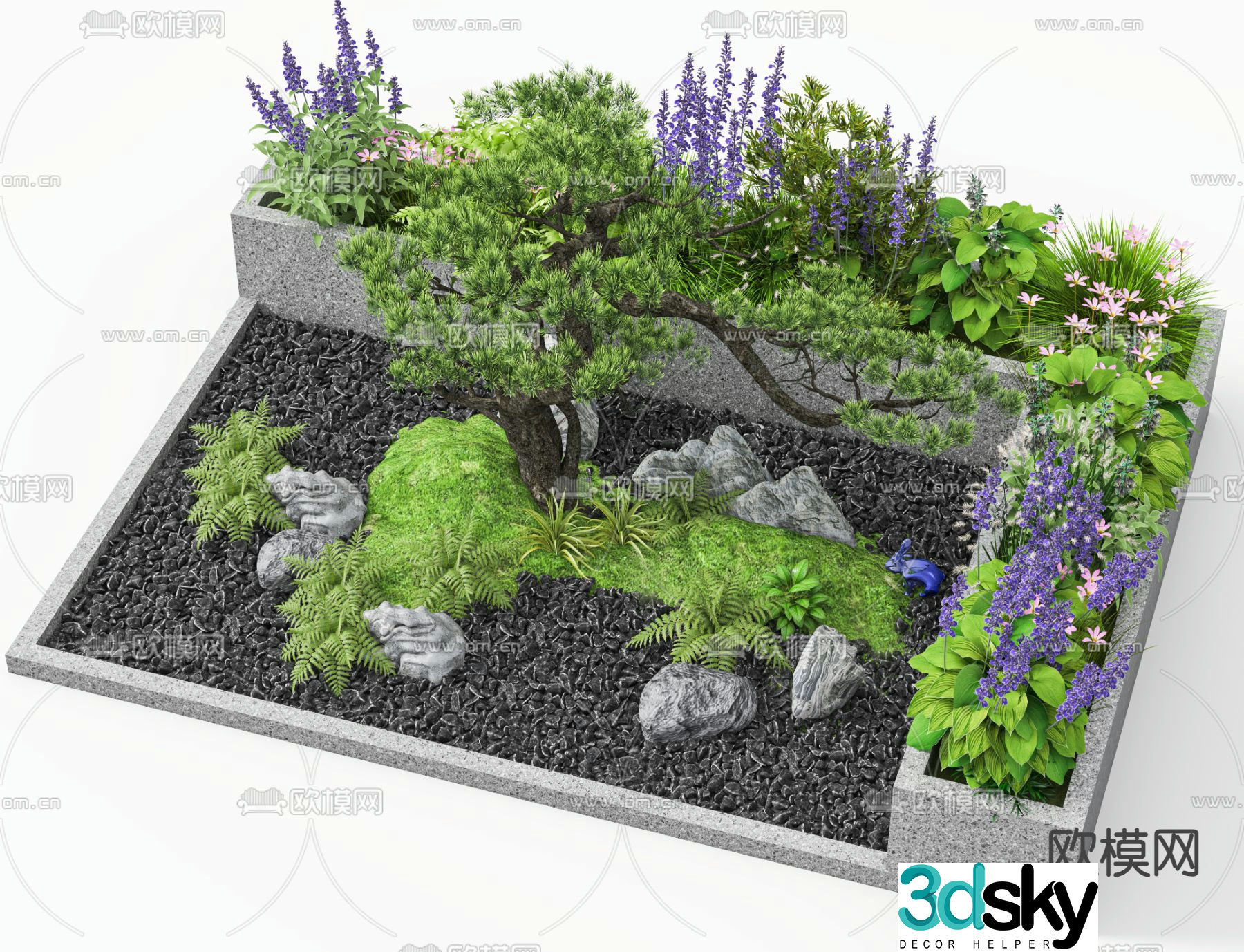 New Chinese style landscaping 3D model