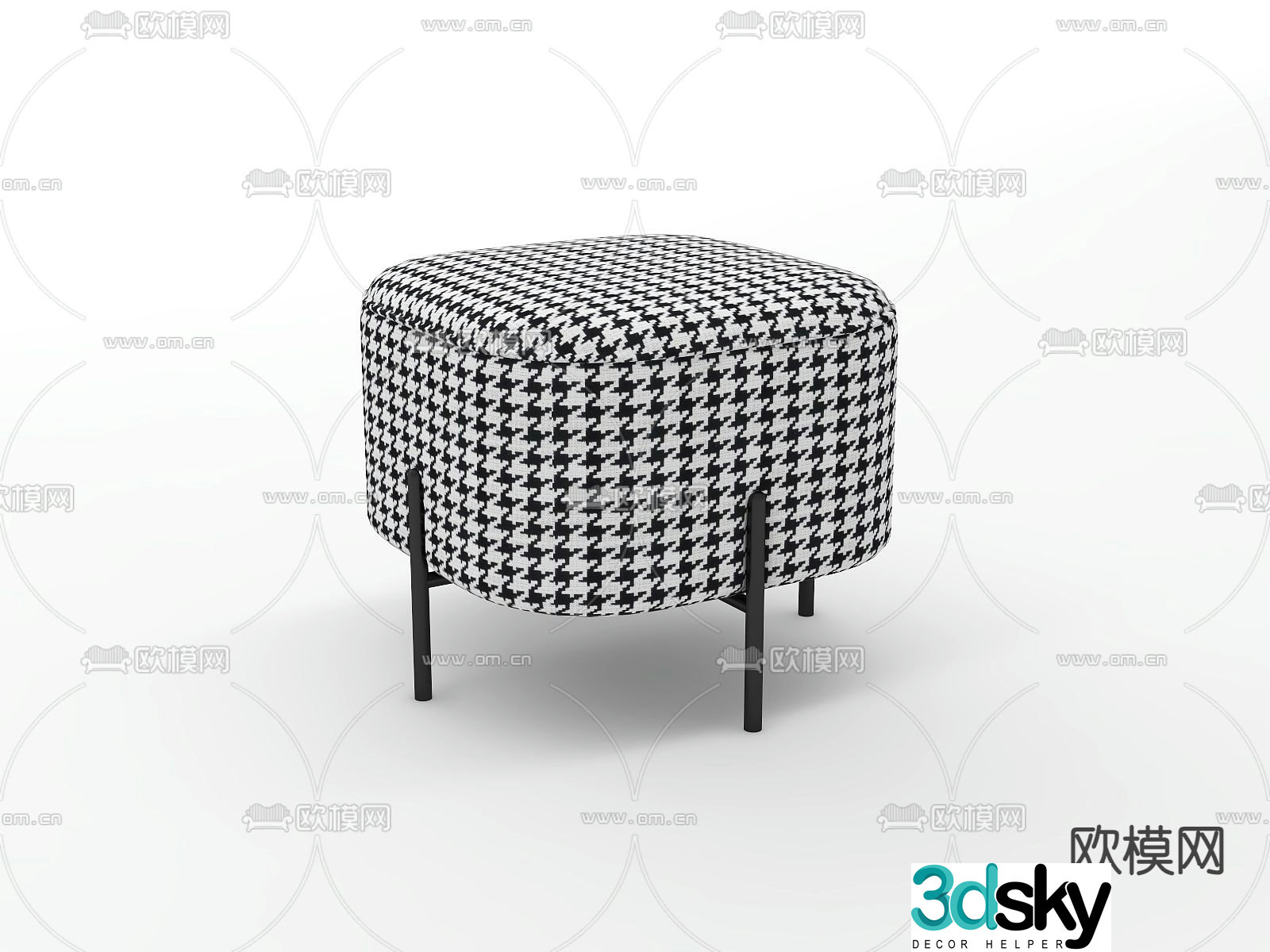 Footrest sofa stool 3d model