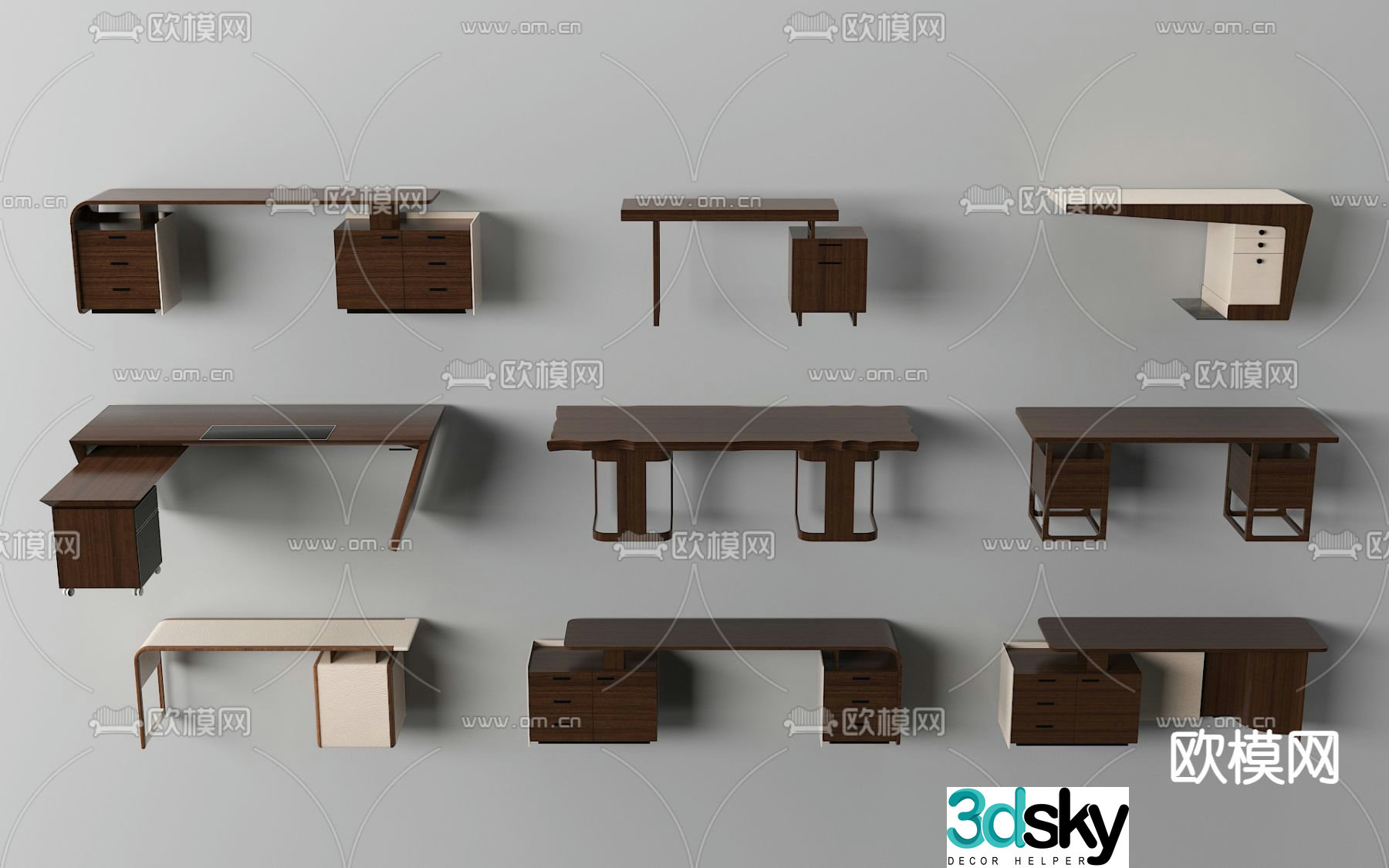 Modern children’s desk 3d model