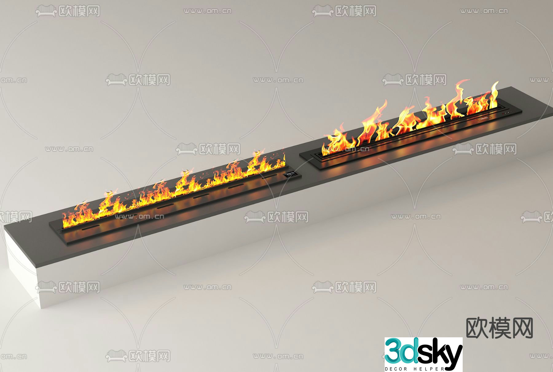 Electronic fireplace stove 3d model