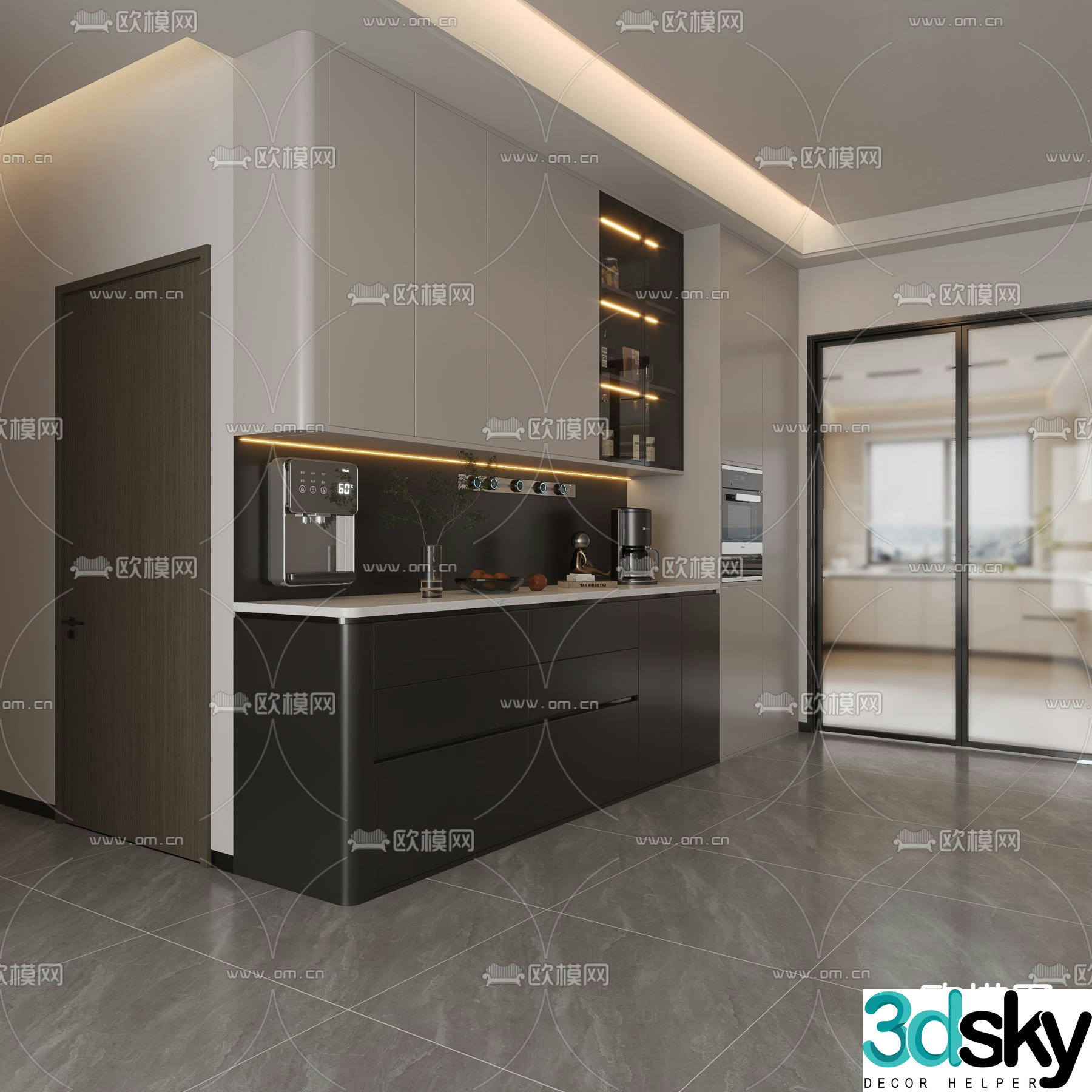 Modern wine cabinet sideboard 3d model