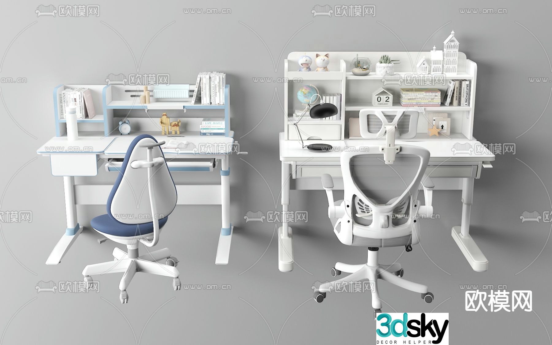 Modern desk children’s desk 3d model