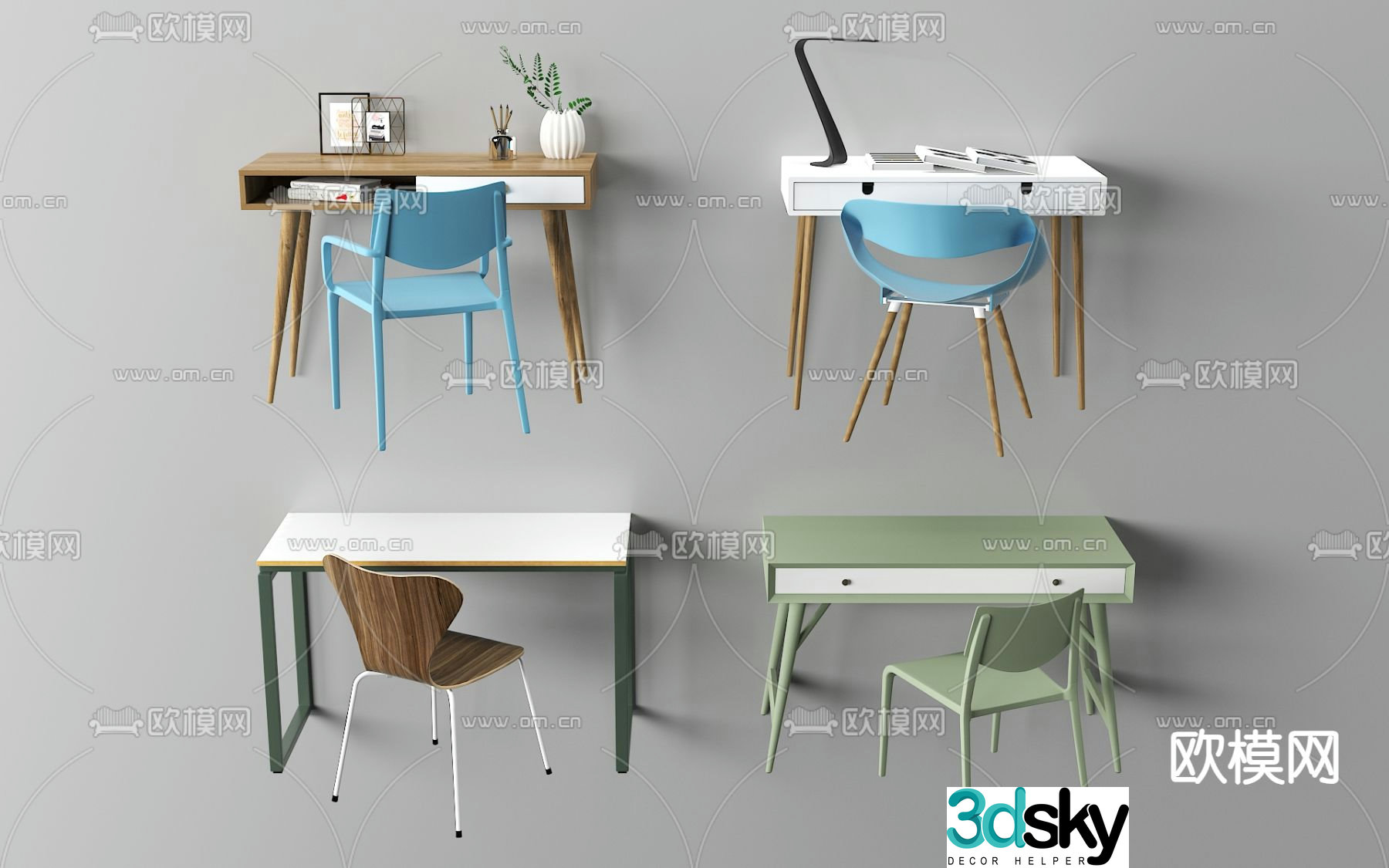 Modern children’s desk 3d model