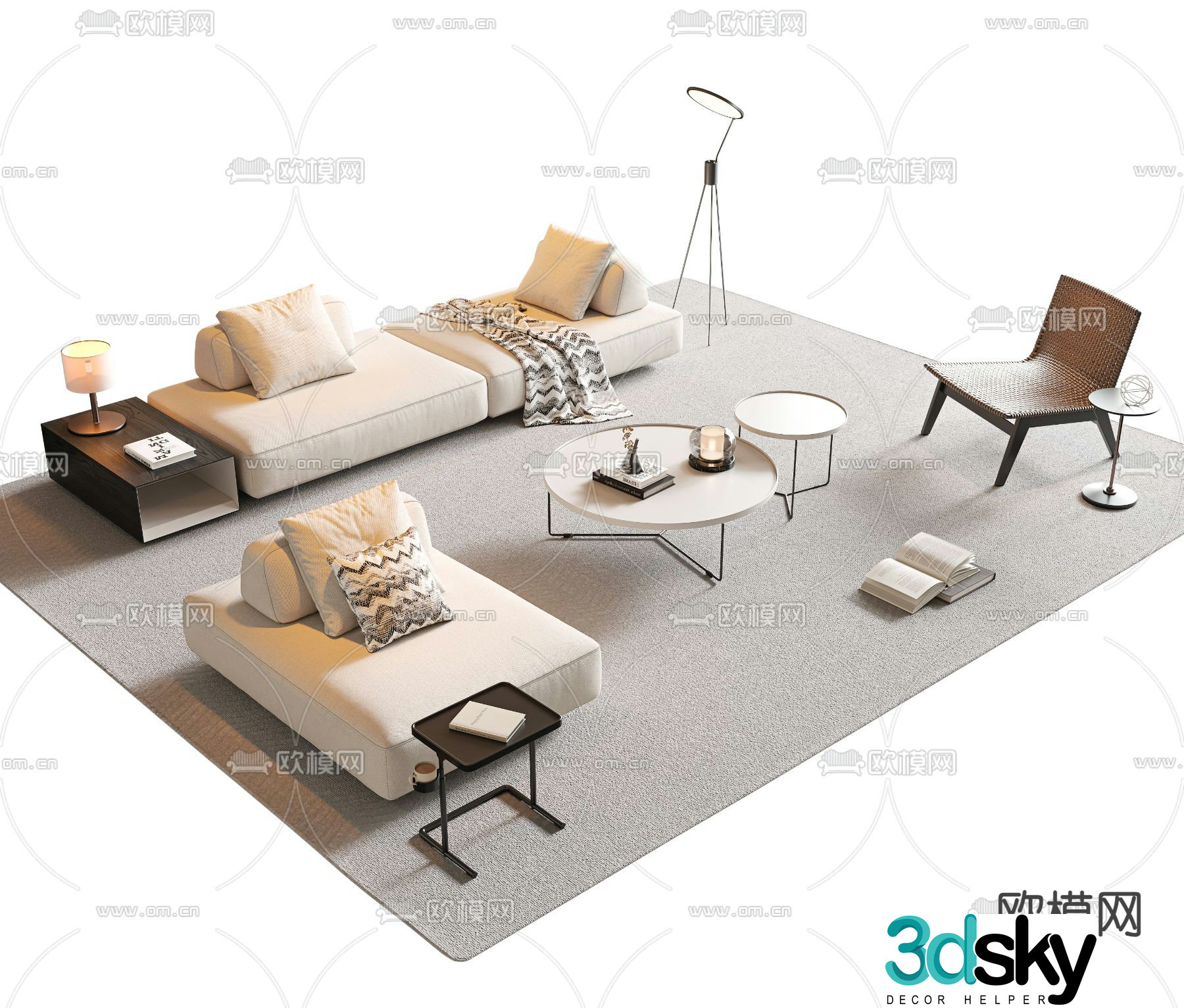 Modern sectional sofa 3d model