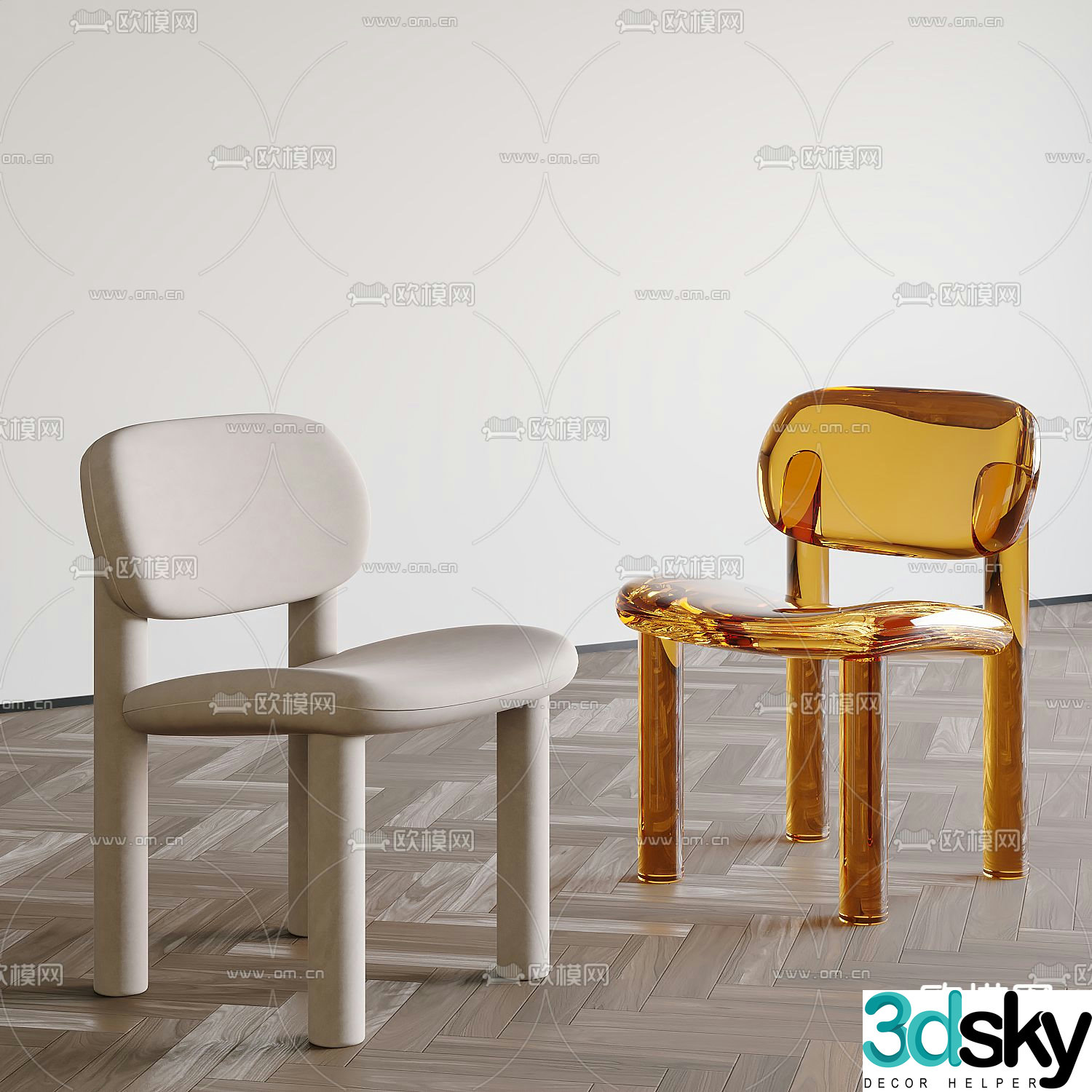 Modern chair leisure chair 3d model