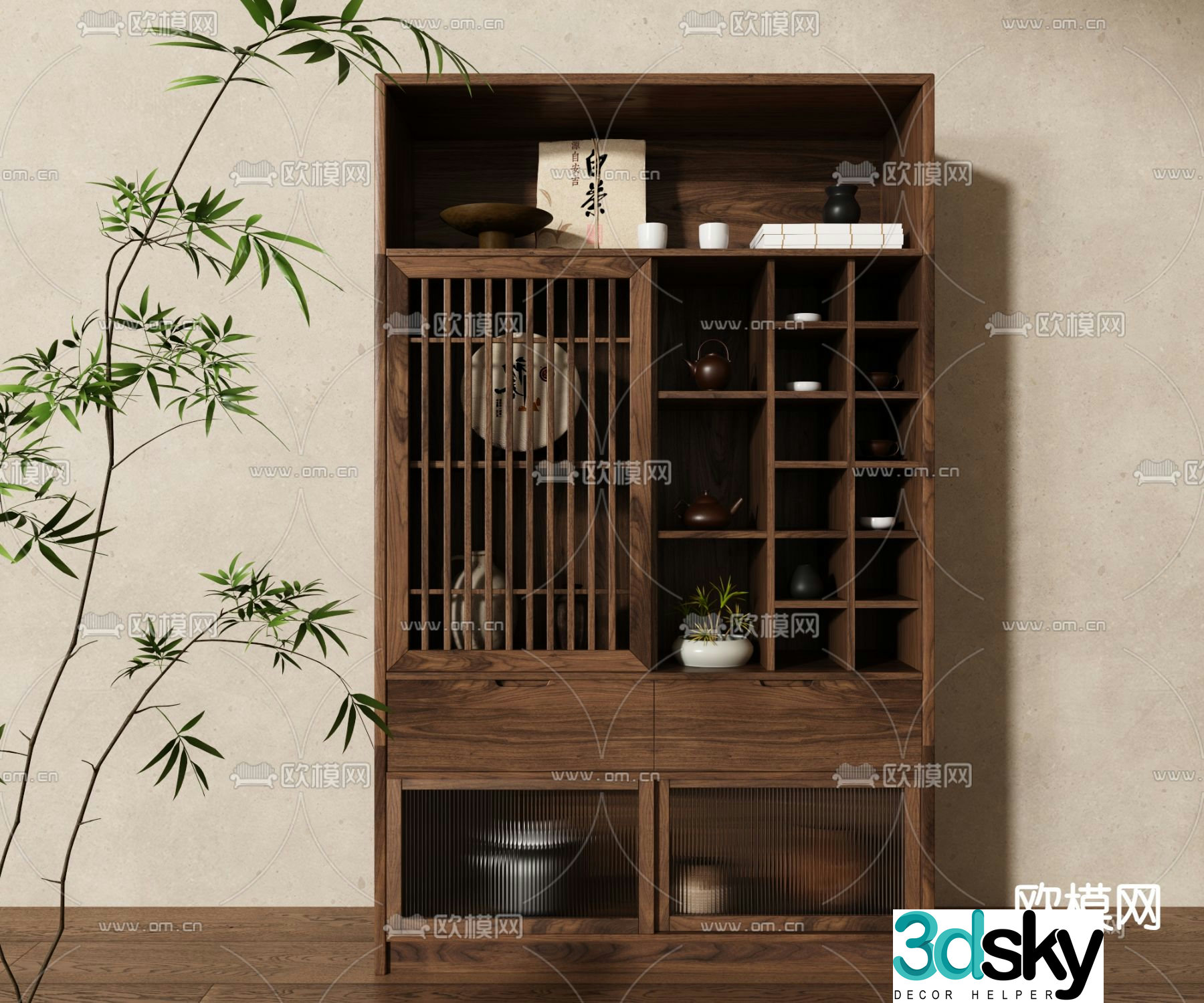 New Chinese tea cabinet 3D model