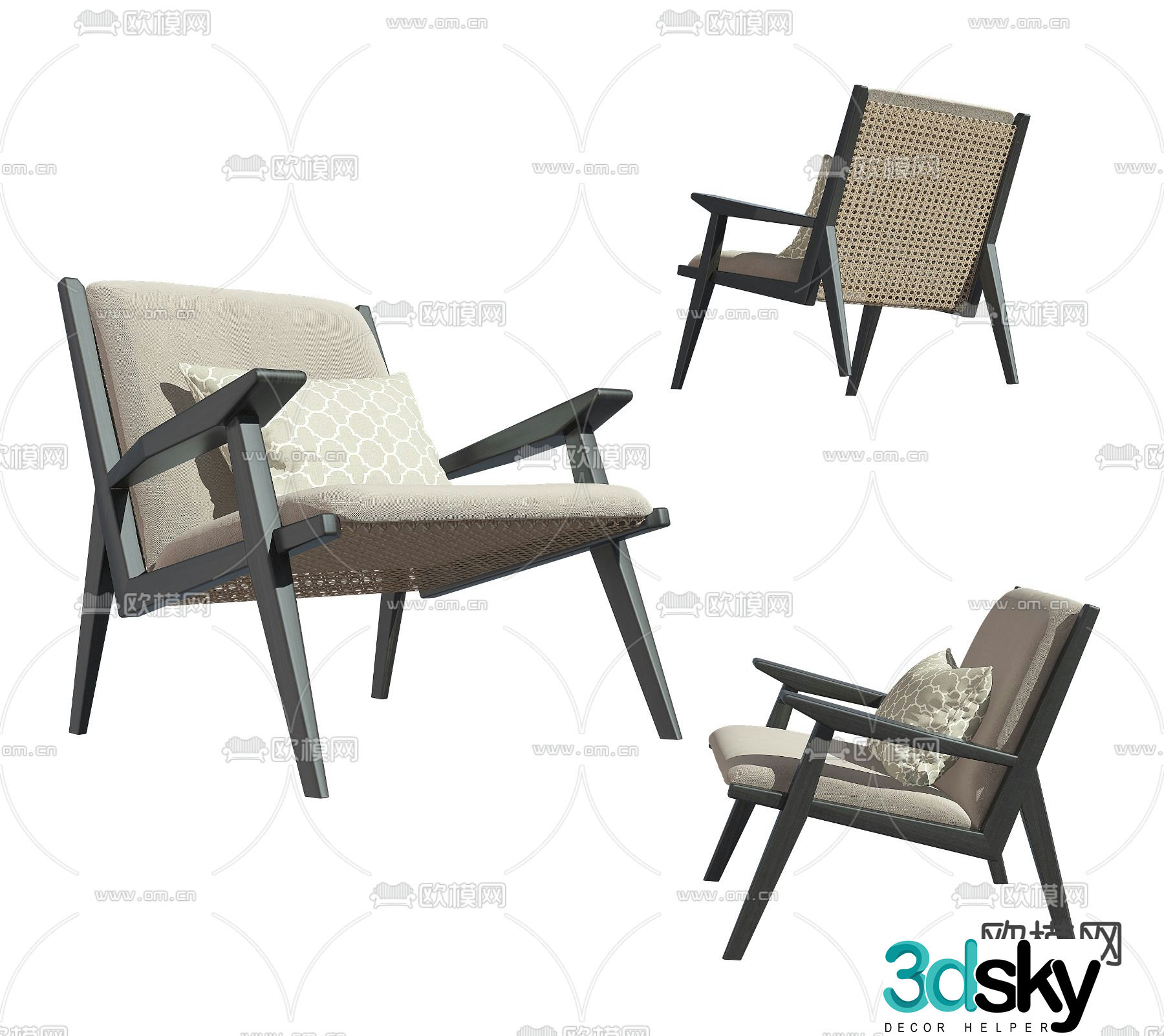 New Chinese style leisure chair 3d model