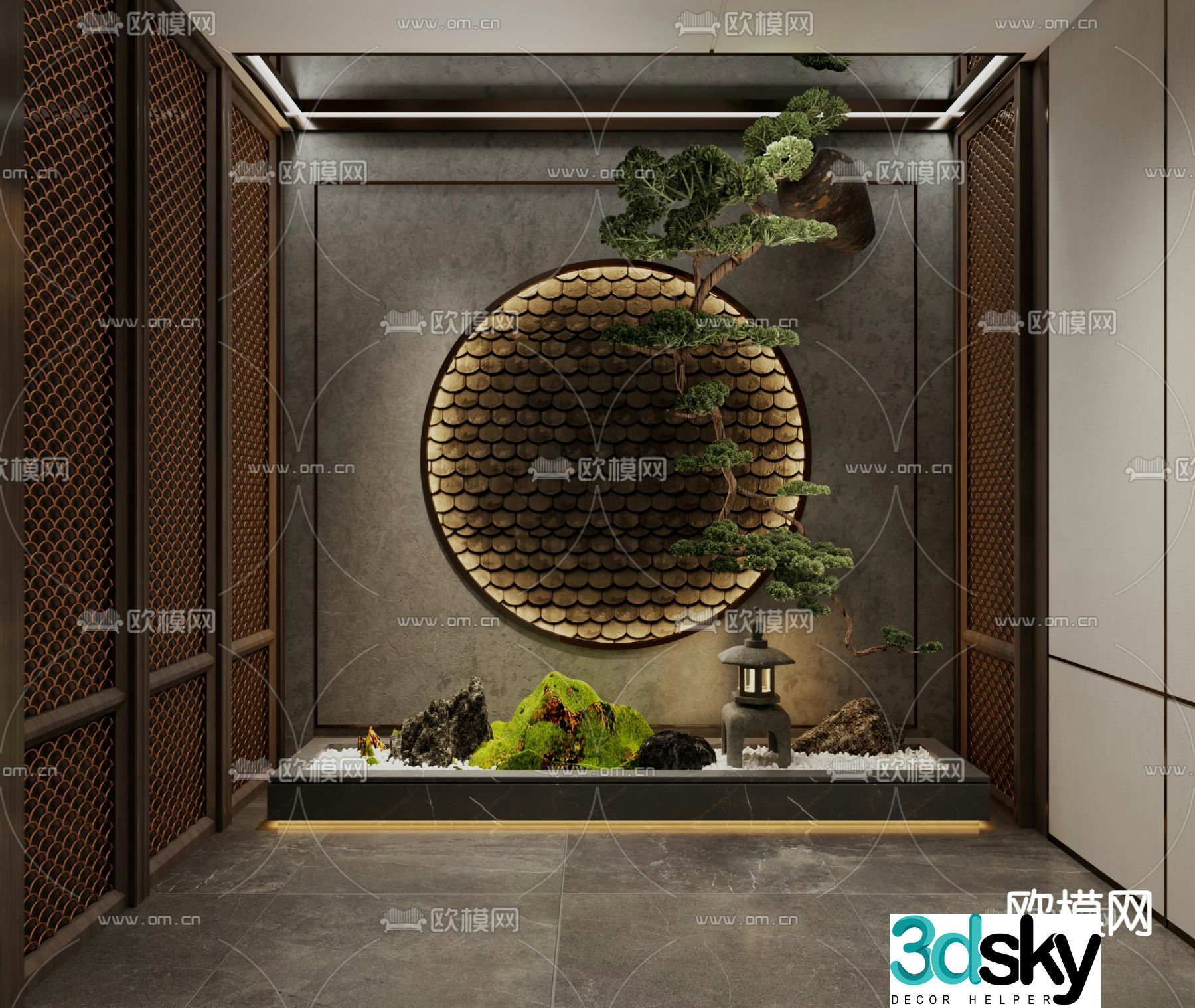 Indoor landscaping landscape sketch 3d model